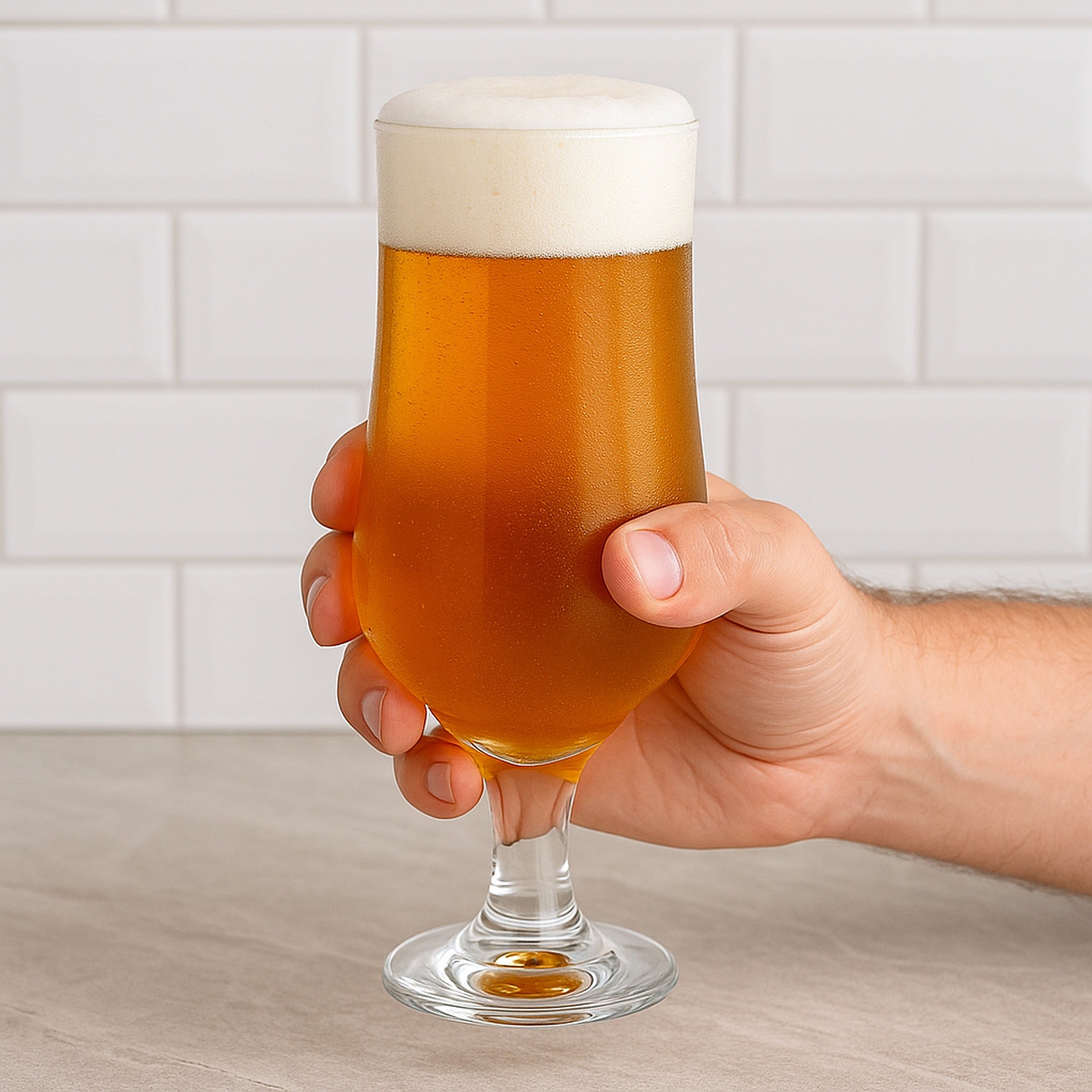 REGENT BLOOM STEMMED BEER GLASS, 370ML