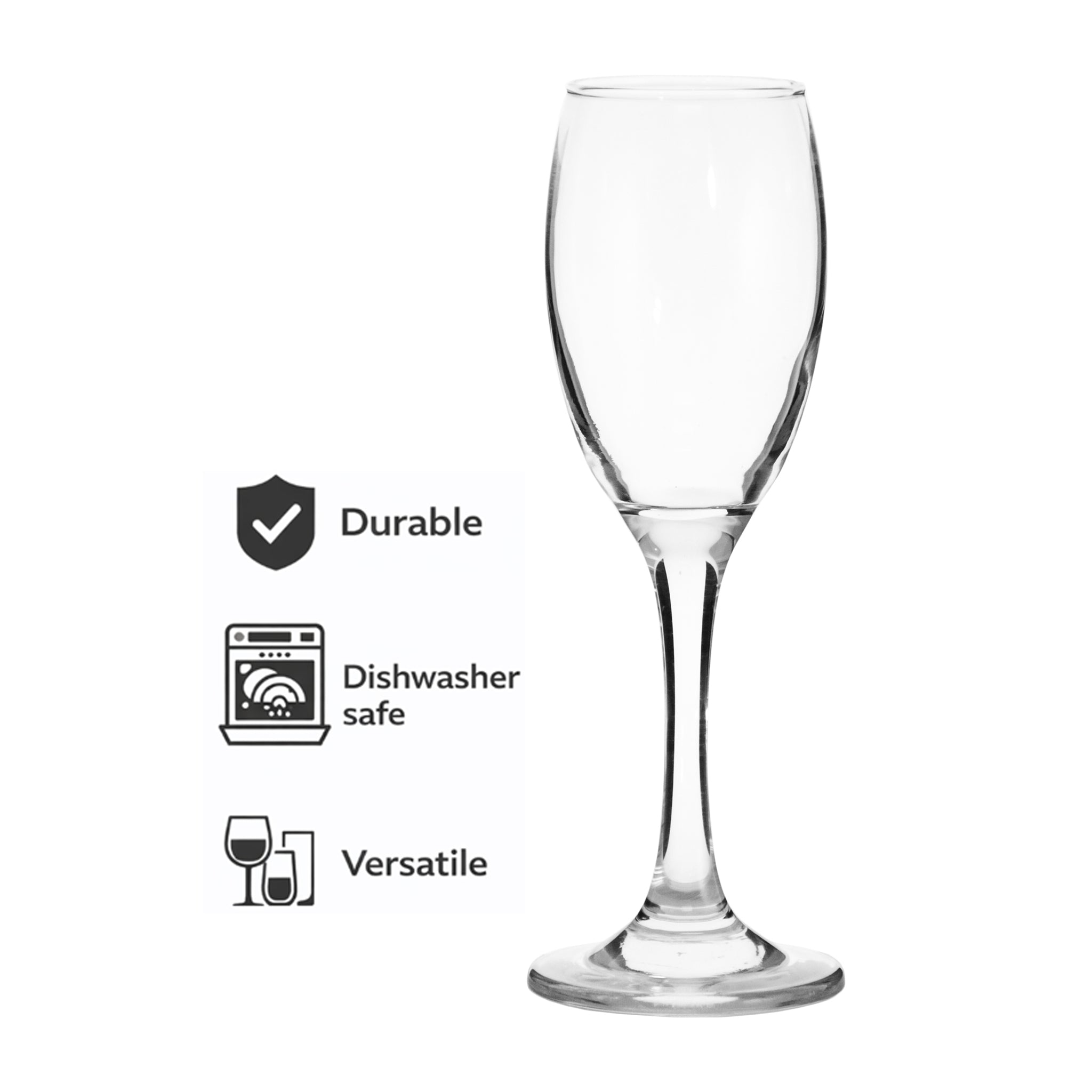 REGENT MANHATTAN STEMMED FLUTE CHAMPAGNE GLASS, 175ML