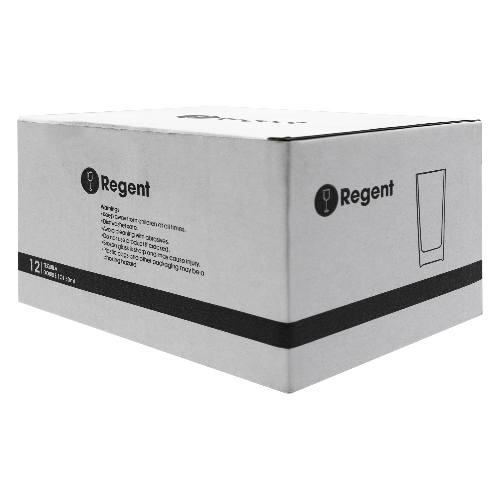 REGENT DOUBLE TEQUILA SHOOTER GLASSES 12PK, 50ML