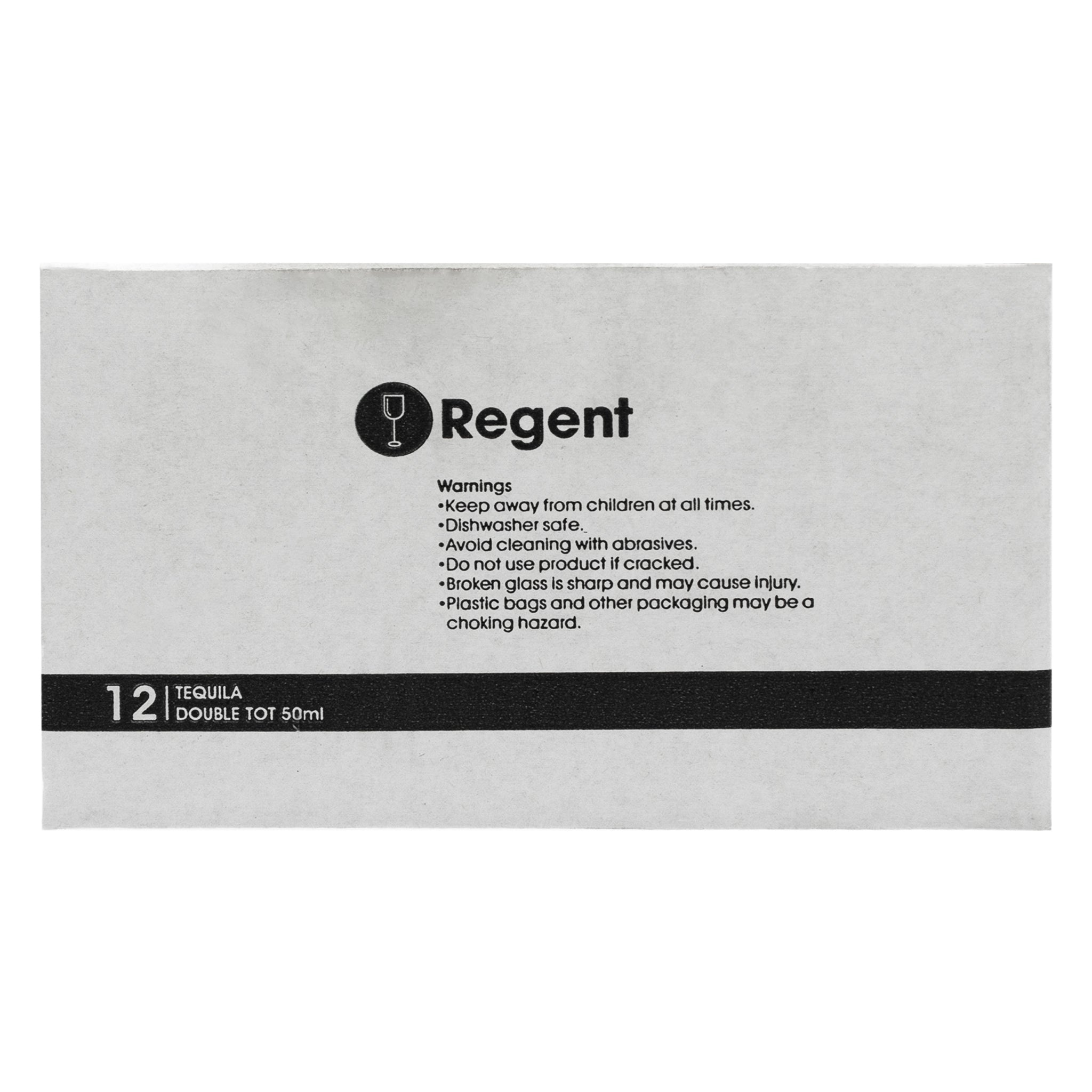 REGENT DOUBLE TEQUILA SHOOTER GLASSES 12PK, 50ML
