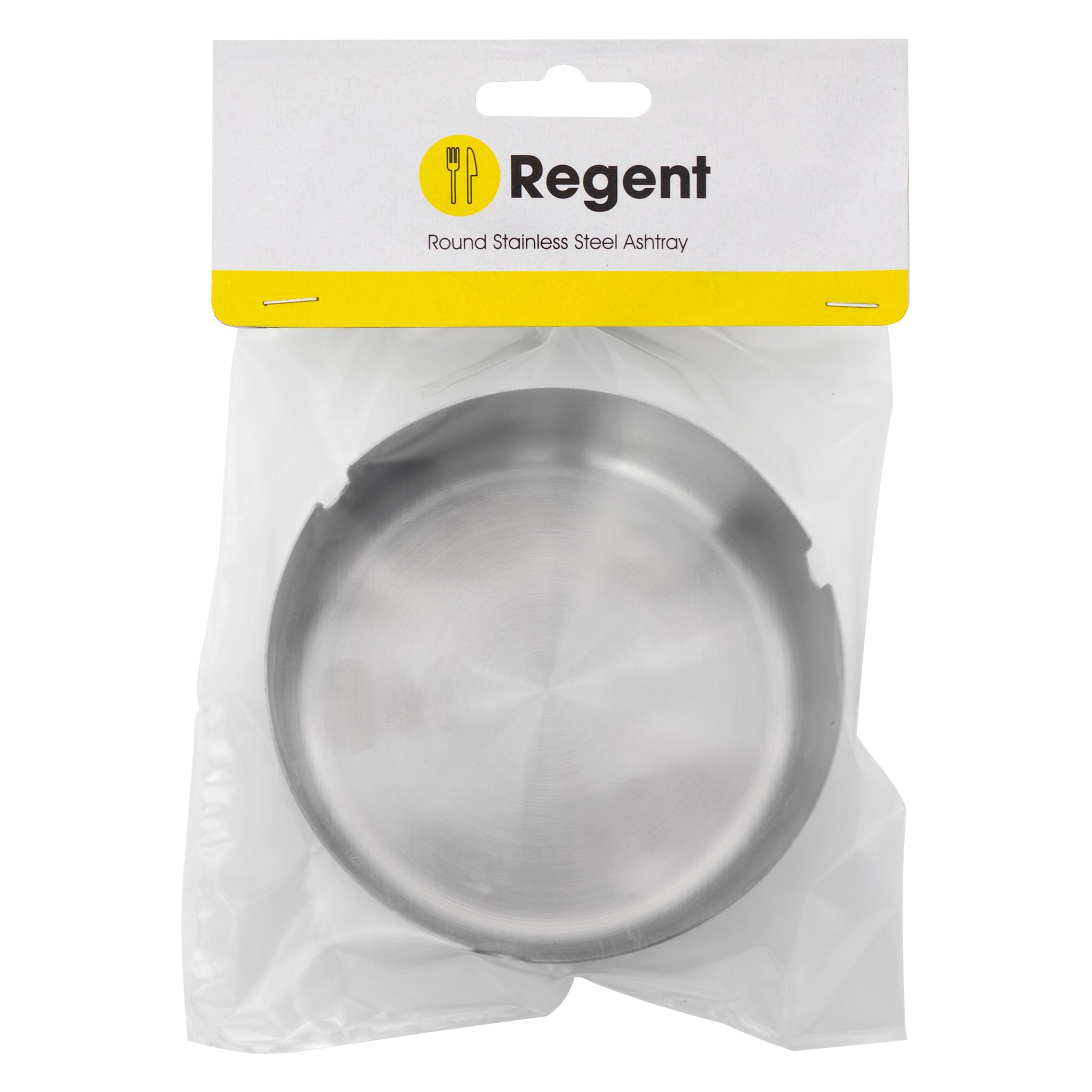 REGENT ASHTRAY ROUND STAINLESS STEEL, 100MM DIA