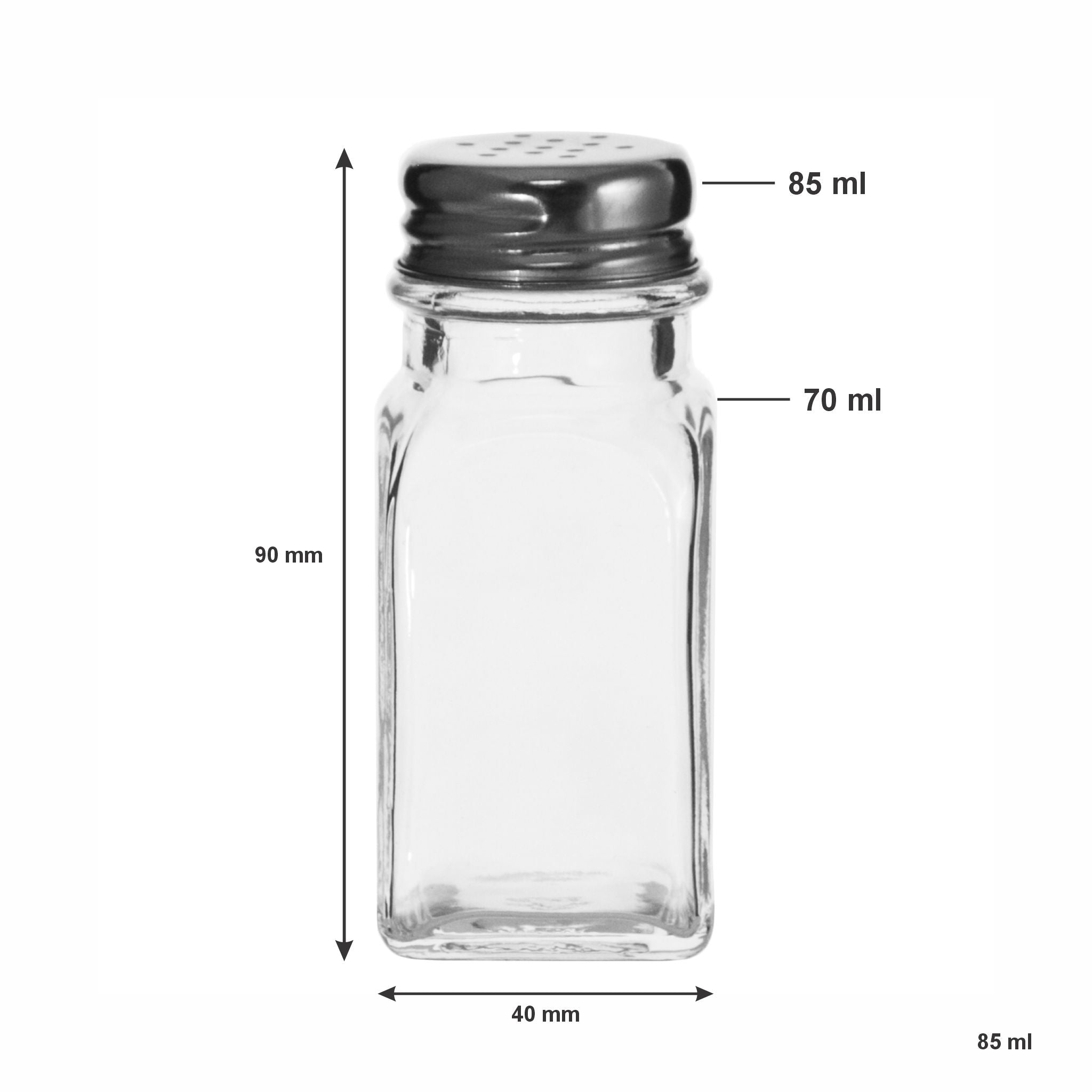 REGENT CLEOPATRA SALT & PEPPER GLASS SHAKERS 85ML, 2PK