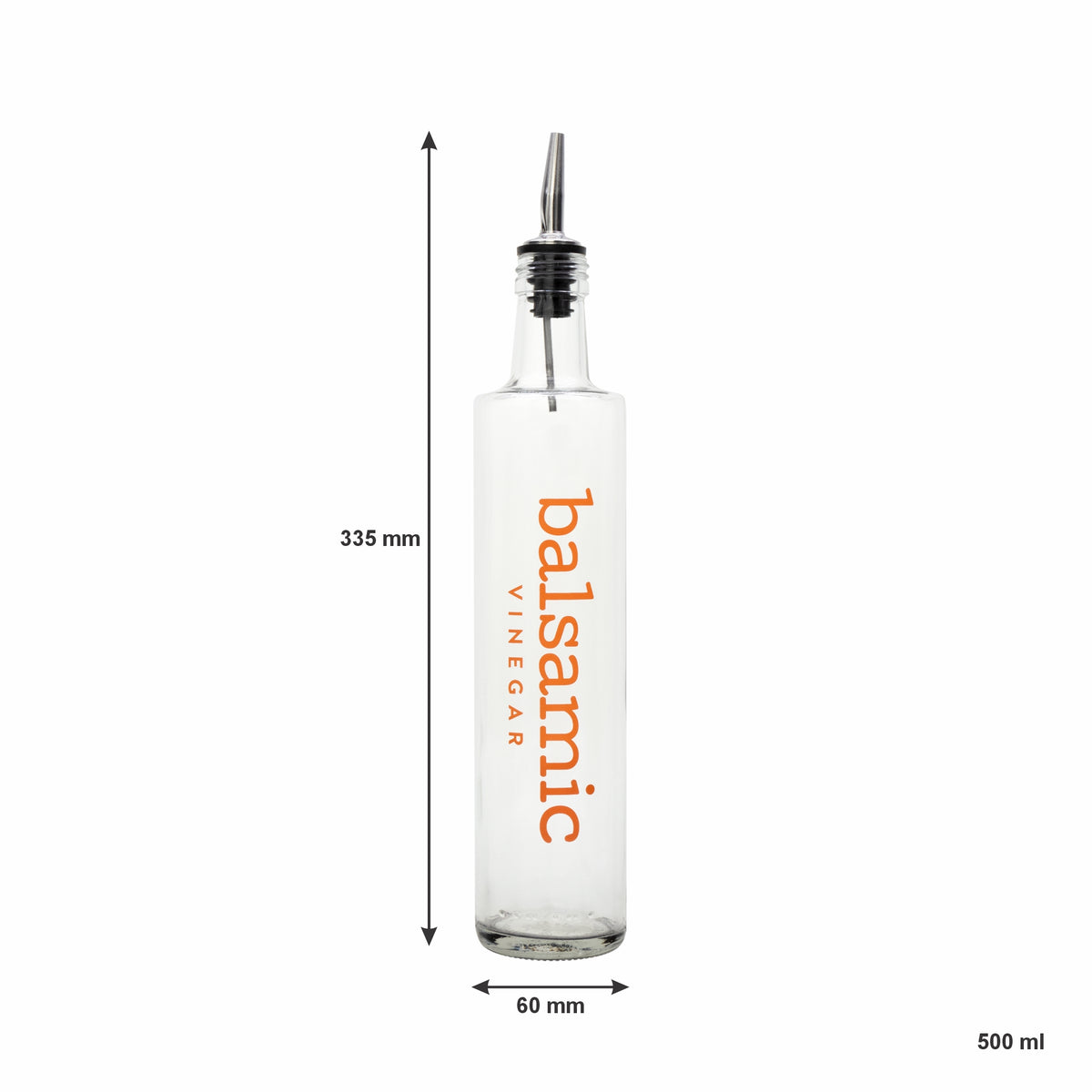 REGENT ROUND PRINTED OLIVE OIL & BALSAMIC BOTTLES WITH POURERS EA, 500ML