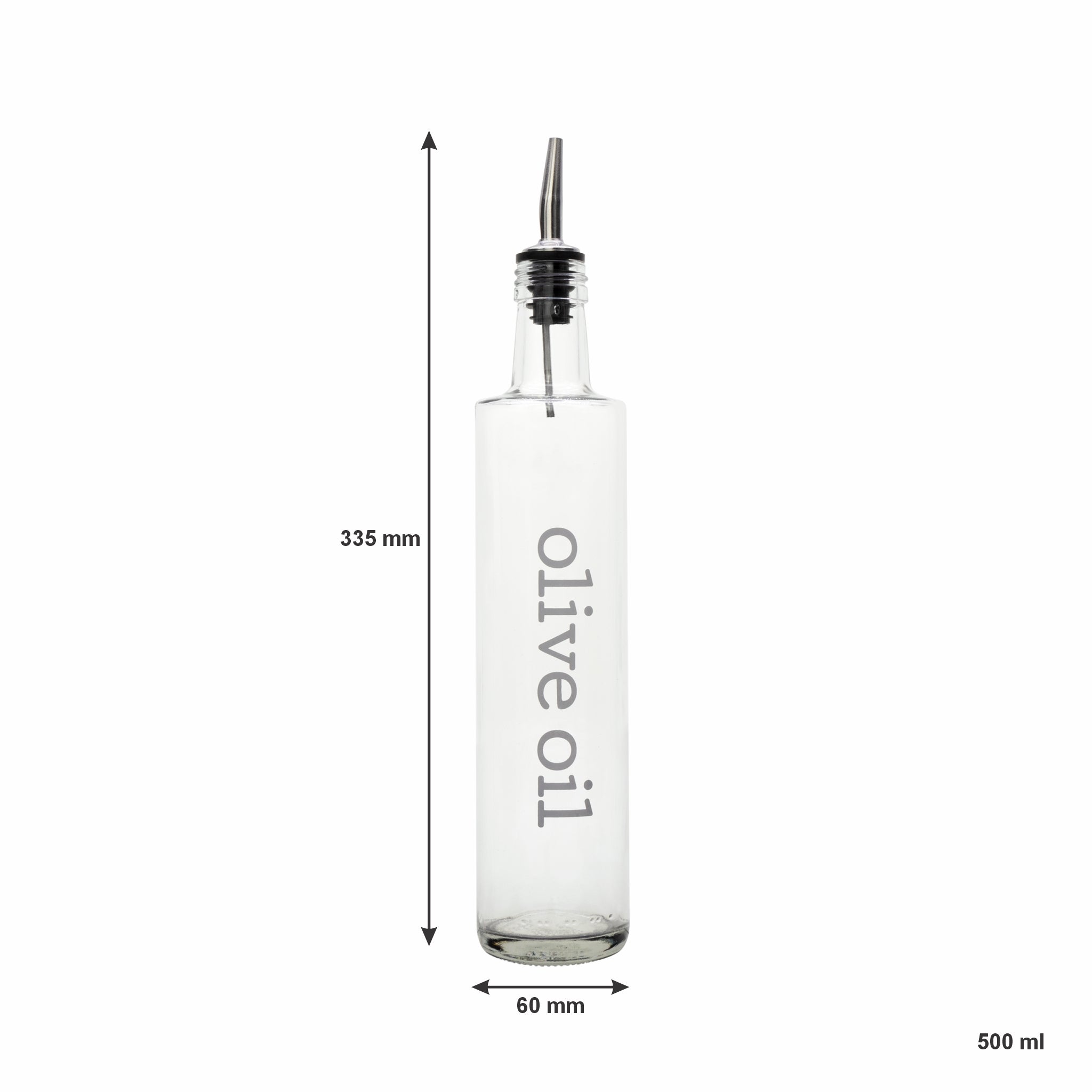 REGENT ROUND PRINTED OLIVE OIL & BALSAMIC BOTTLES WITH POURERS EA, 500ML