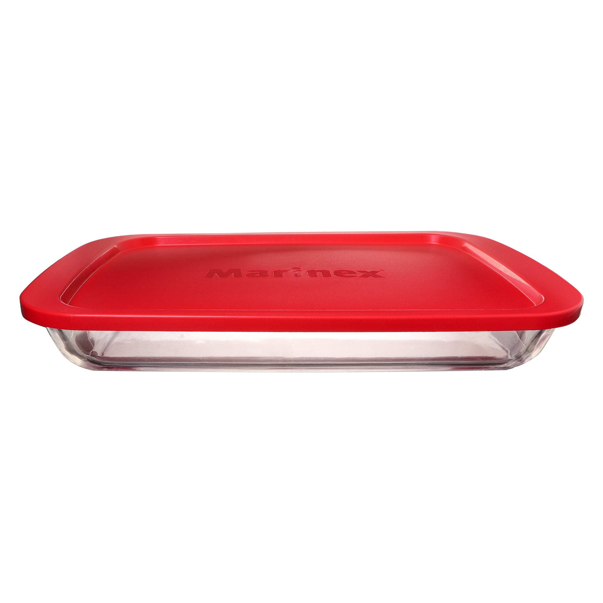 MARINEX RECTANGULAR ROASTER WITH RED PLASTIC LID, 2.9L