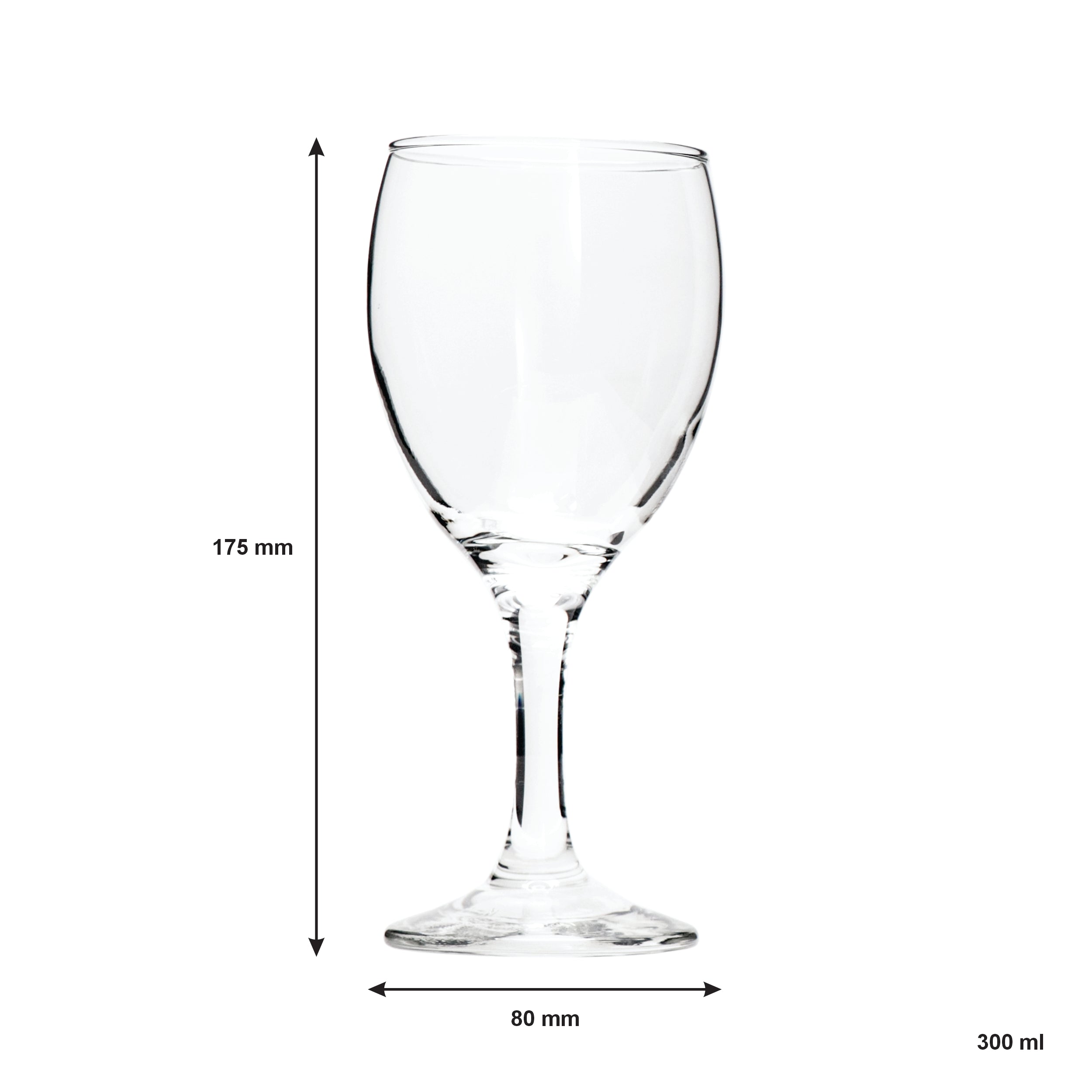 REGENT STEMMED RED WINE GLASSES 4PK, 300ML