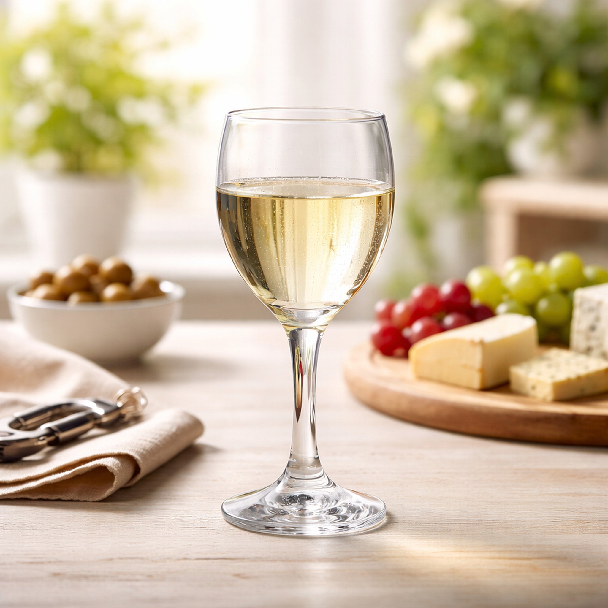 REGENT STEMMED WHITE WINE GLASSES 4PK, 250ML