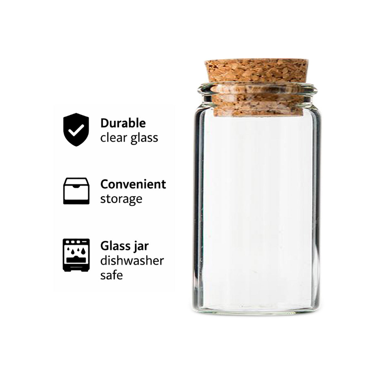 REGENT GLASS BOTTLES WITH CORK LIDS 4PK, 75ML