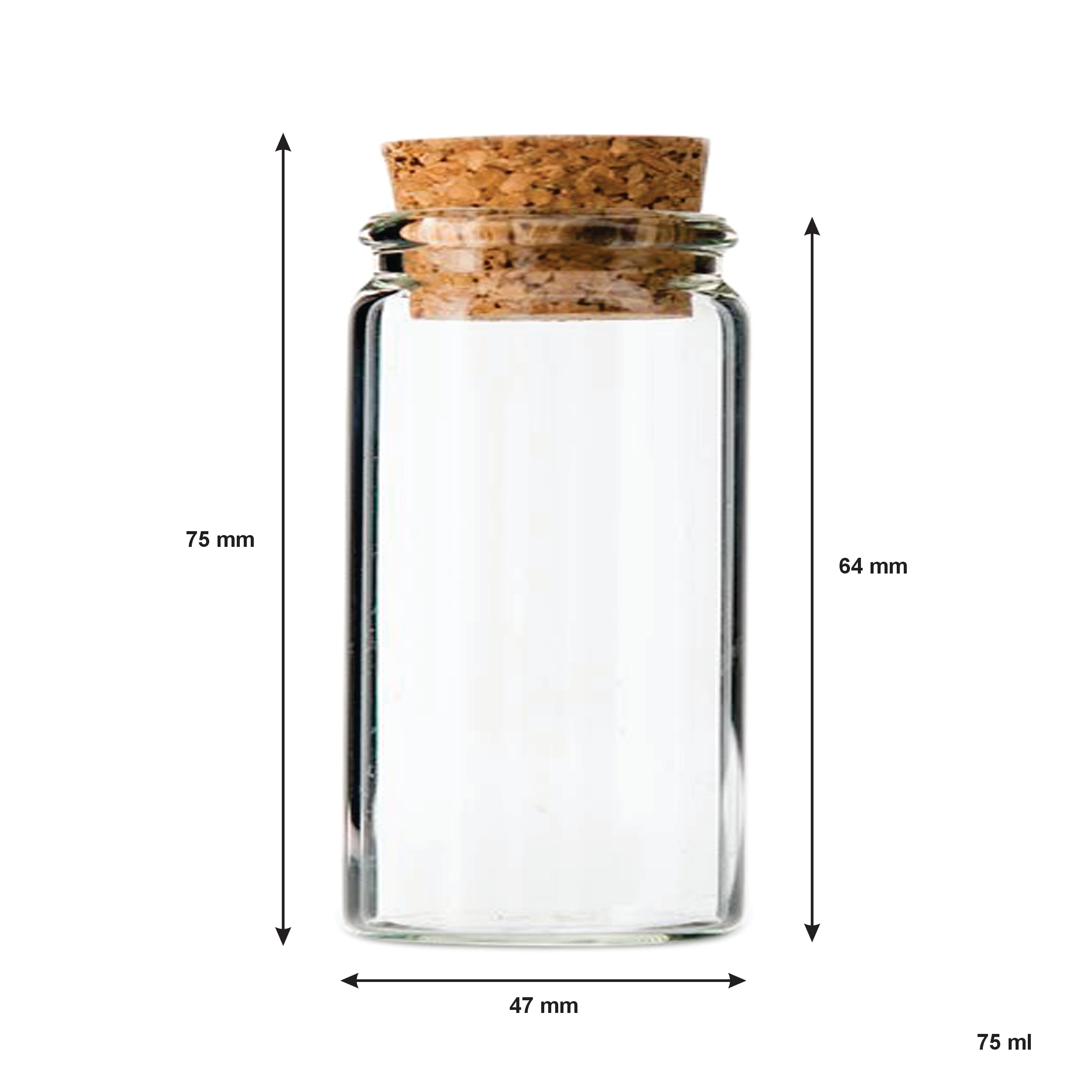REGENT GLASS BOTTLES WITH CORK LIDS 4PK, 75ML