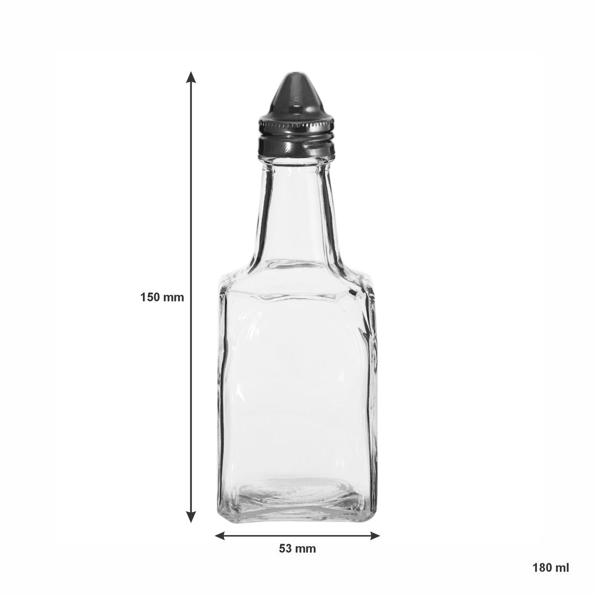 REGENT SQUARE BASE OIL & VINEGAR GLASS BOTTLE 6PK, 180ML