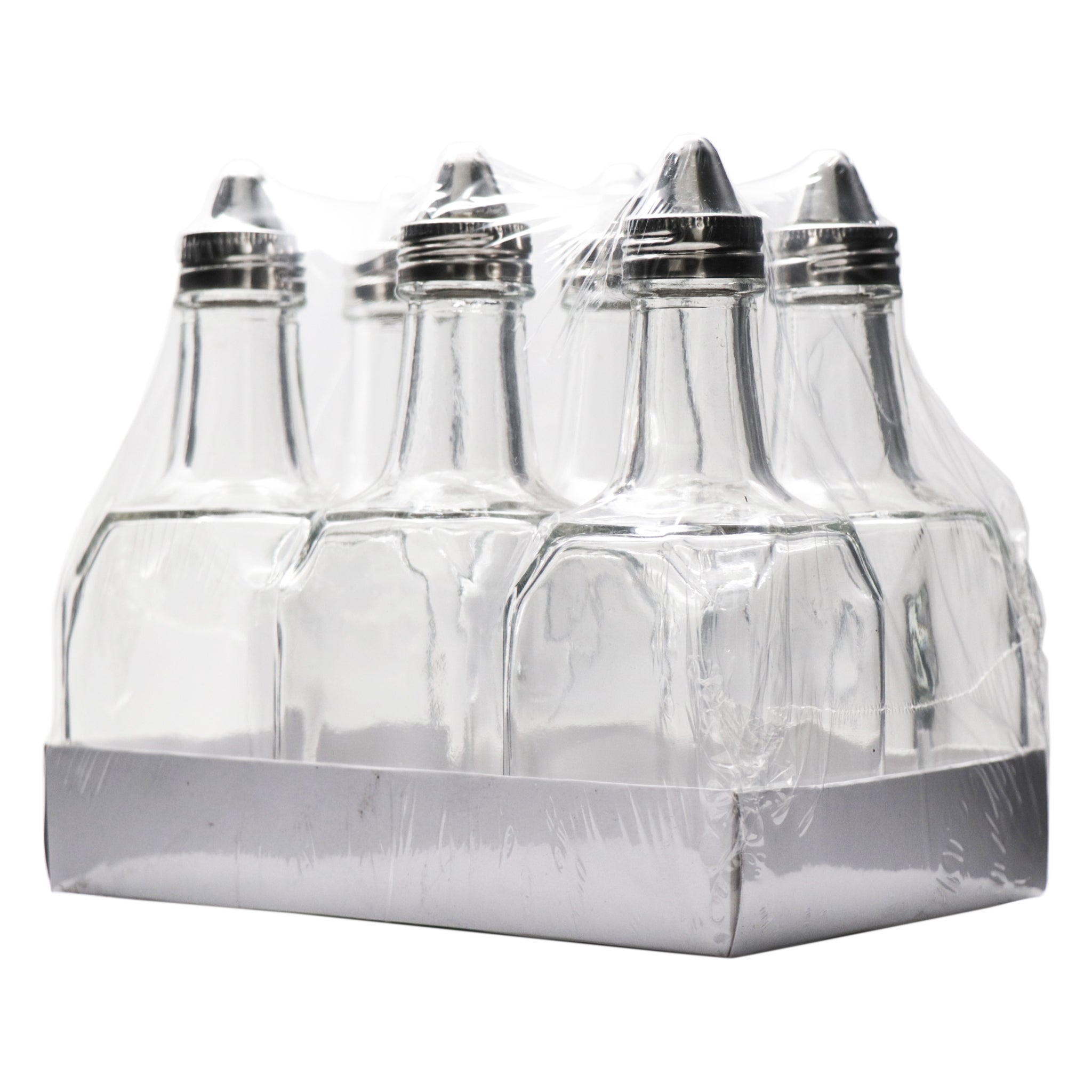 REGENT SQUARE BASE OIL & VINEGAR GLASS BOTTLE 6PK, 200ML