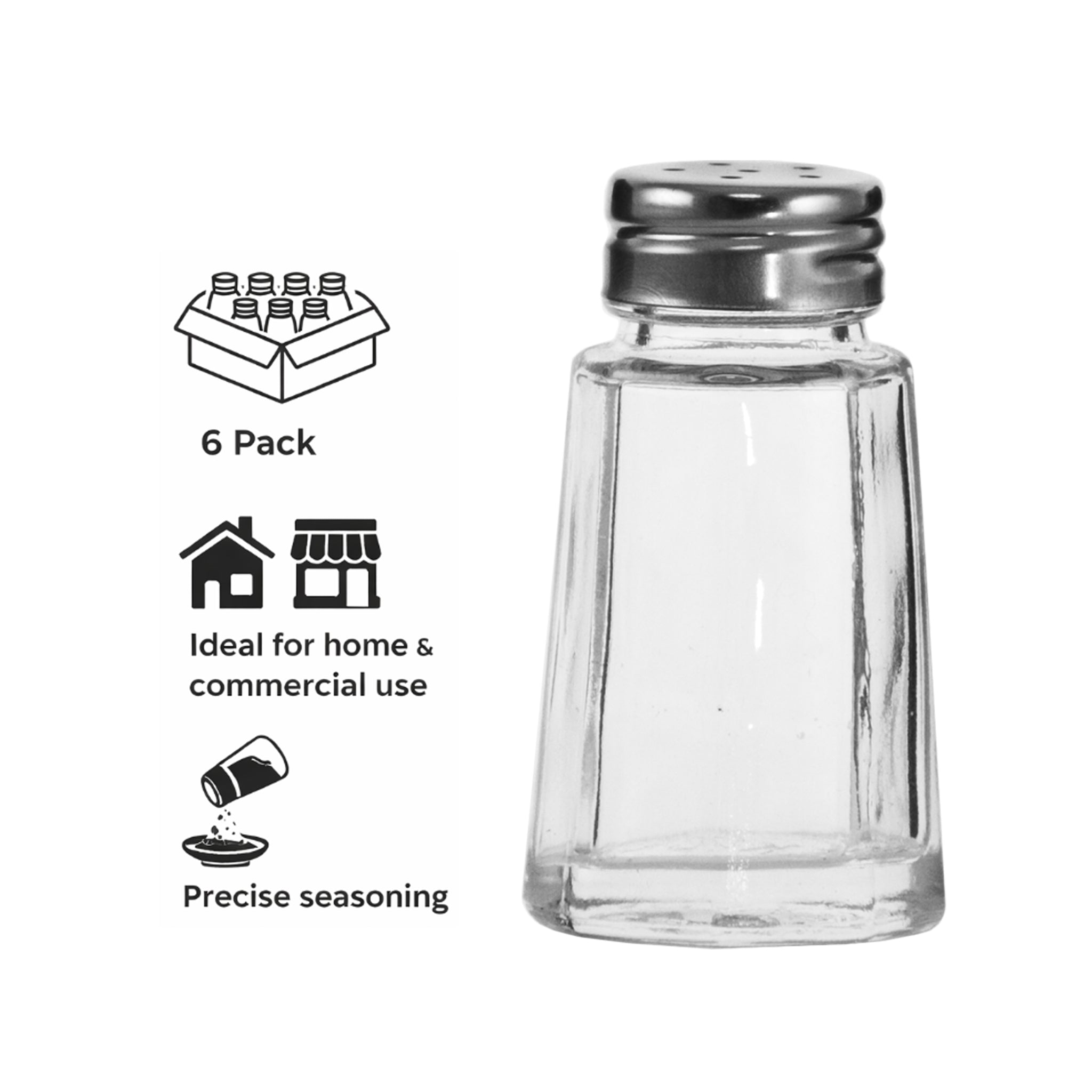 REGENT SALT & PEPPER GLASS SHAKERS 6PK, 35ML