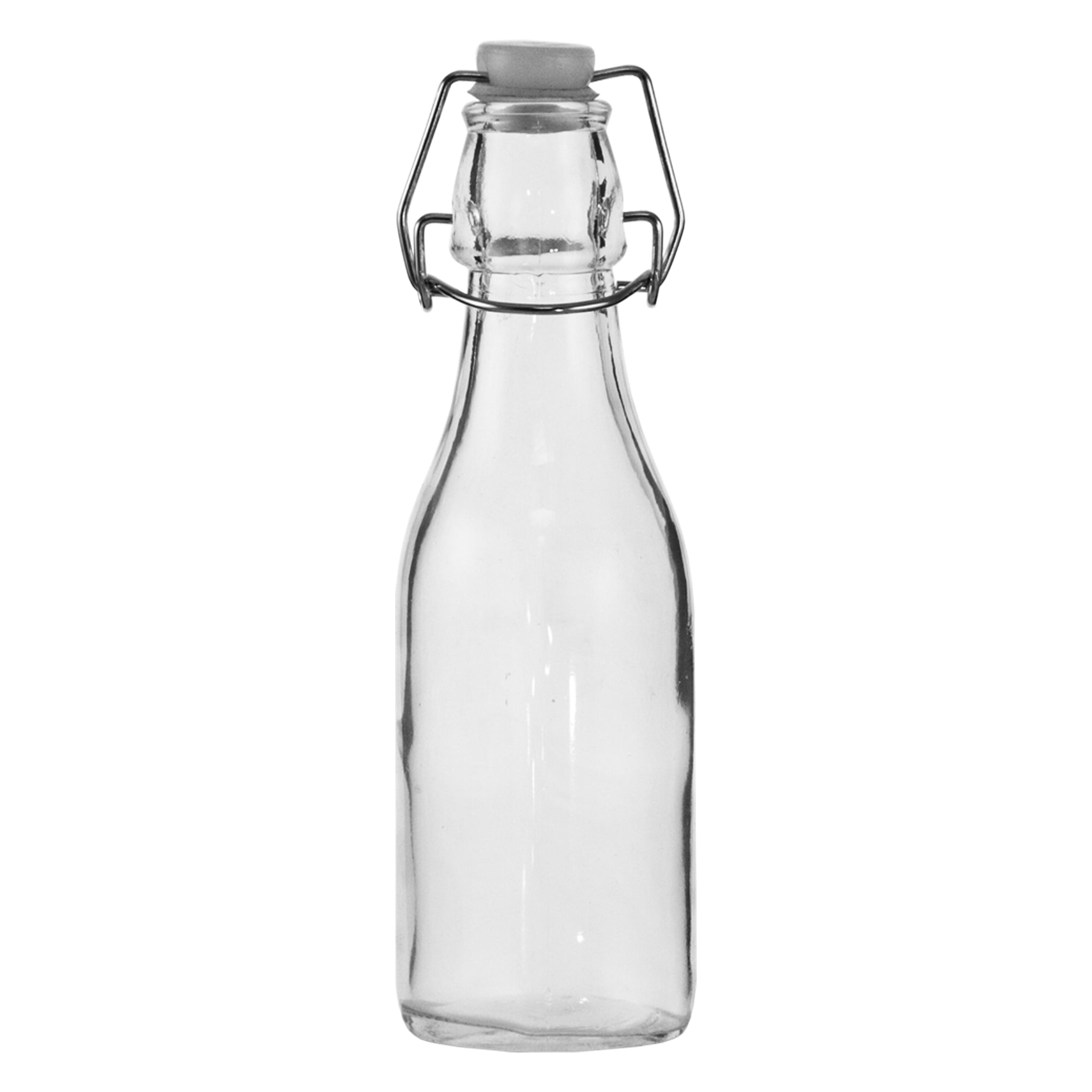 REGENT GLASS BOTTLES WITH WHITE CLIP TOP LIDS 6PK, 250ML