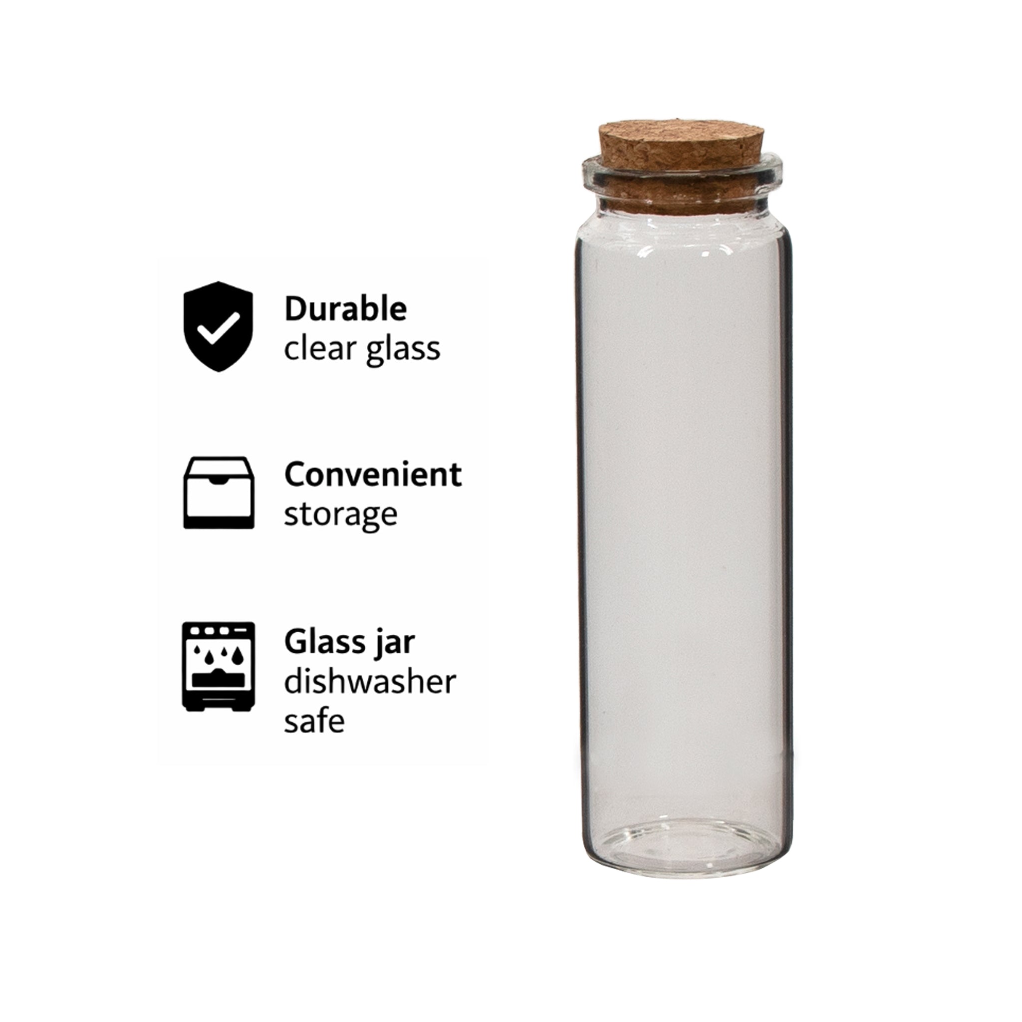 REGENT GLASS BOTTLES WITH CORK LIDS 4PK, 100ML