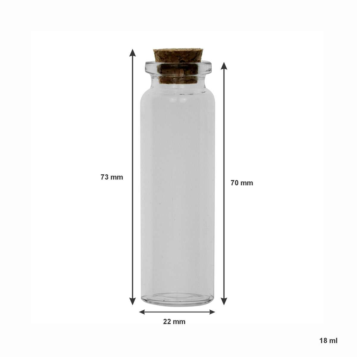 REGENT GLASS BOTTLES WITH CORK LIDS 12PK, 18ML