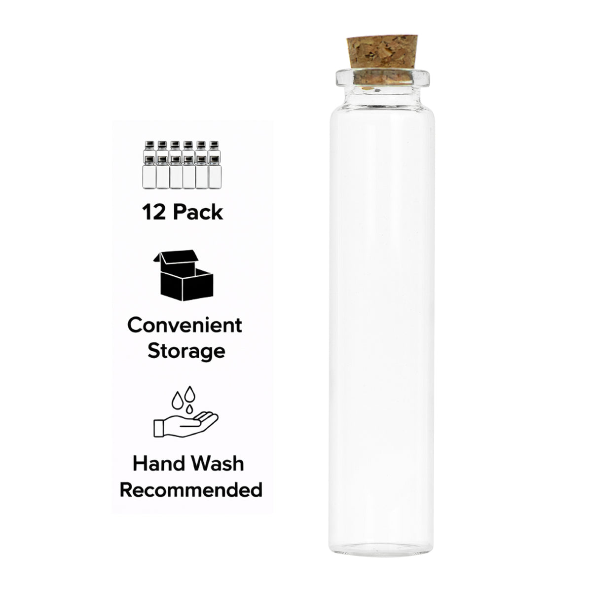 REGENT GLASS BOTTLES WITH CORK LIDS 12PK, 30ML