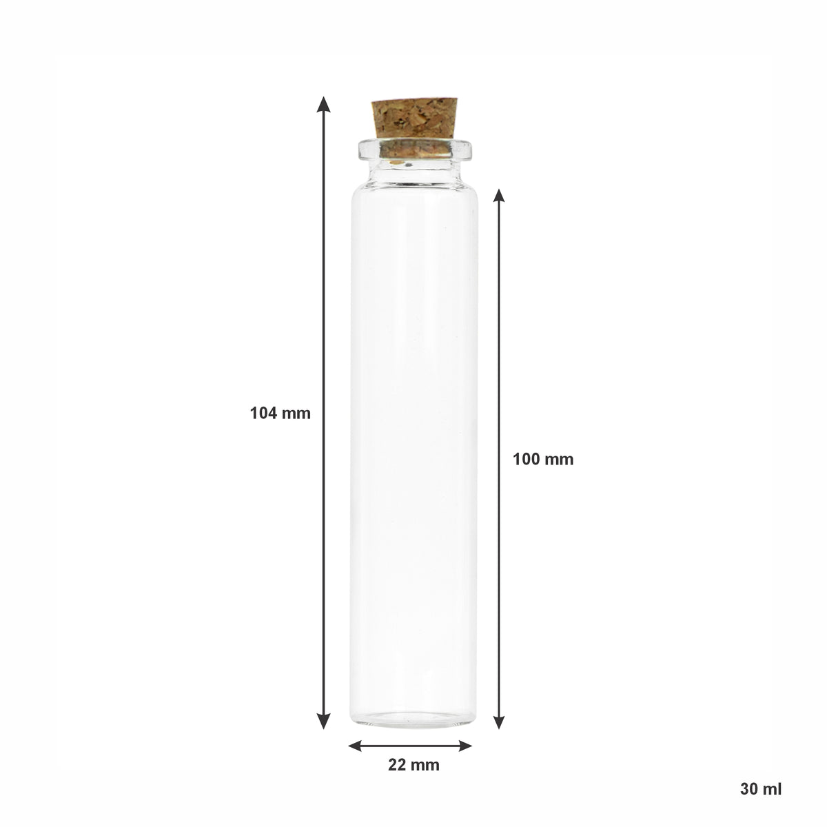 REGENT GLASS BOTTLES WITH CORK LIDS 12PK, 30ML