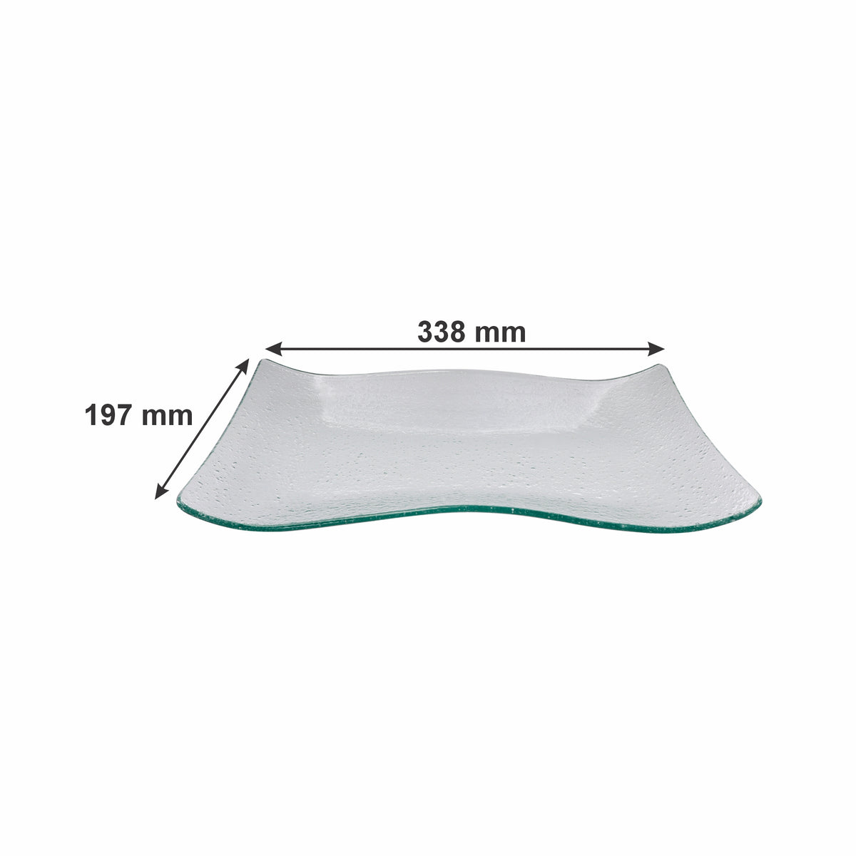 REGENT WAVY RECTANGULAR PLATTER BUBBLE GLASS - MEDIUM