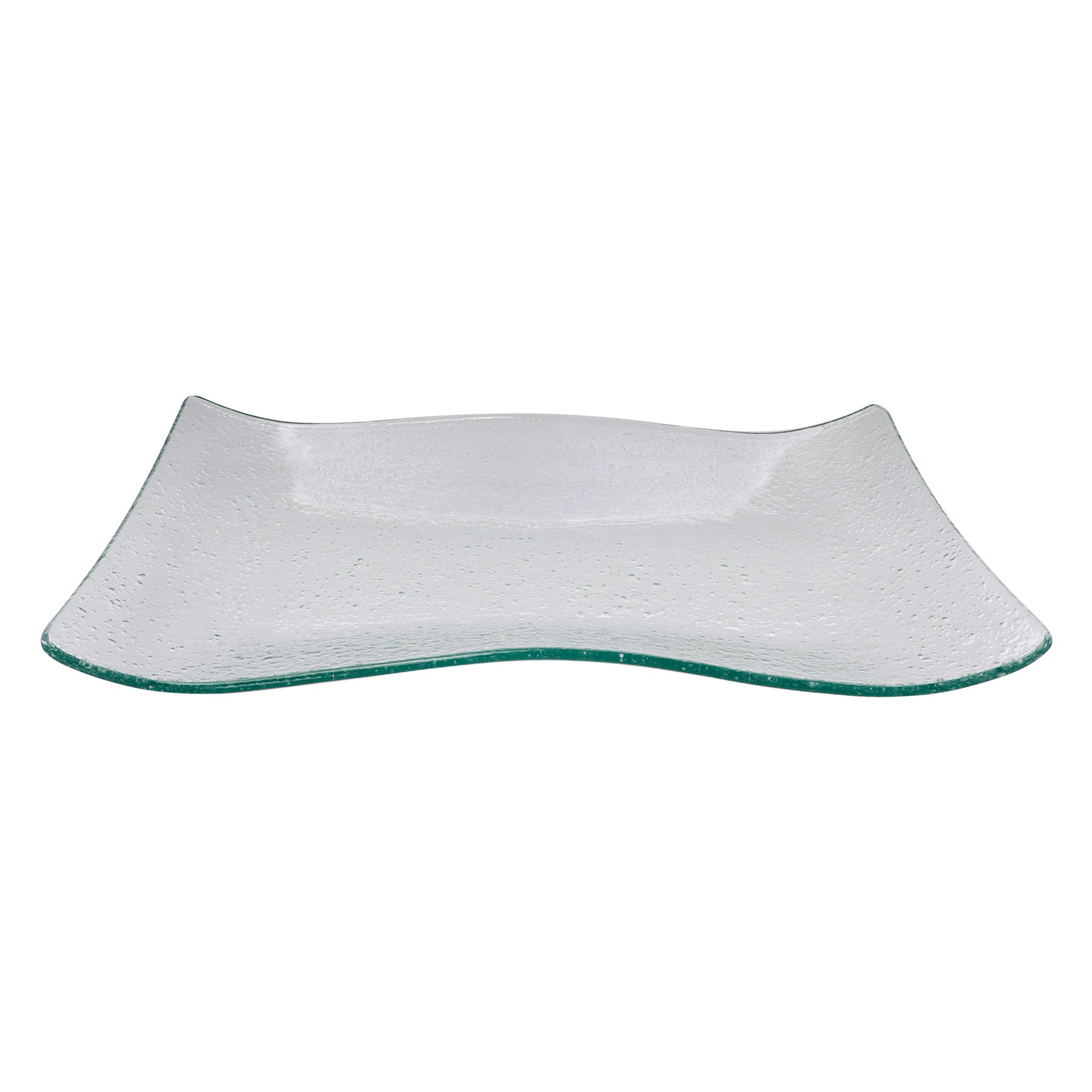 REGENT WAVY RECTANGULAR PLATTER BUBBLE GLASS - MEDIUM