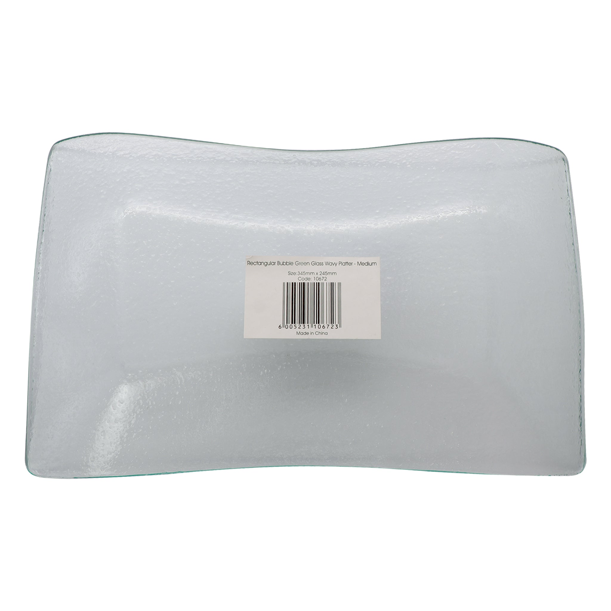 REGENT WAVY RECTANGULAR PLATTER BUBBLE GLASS - MEDIUM