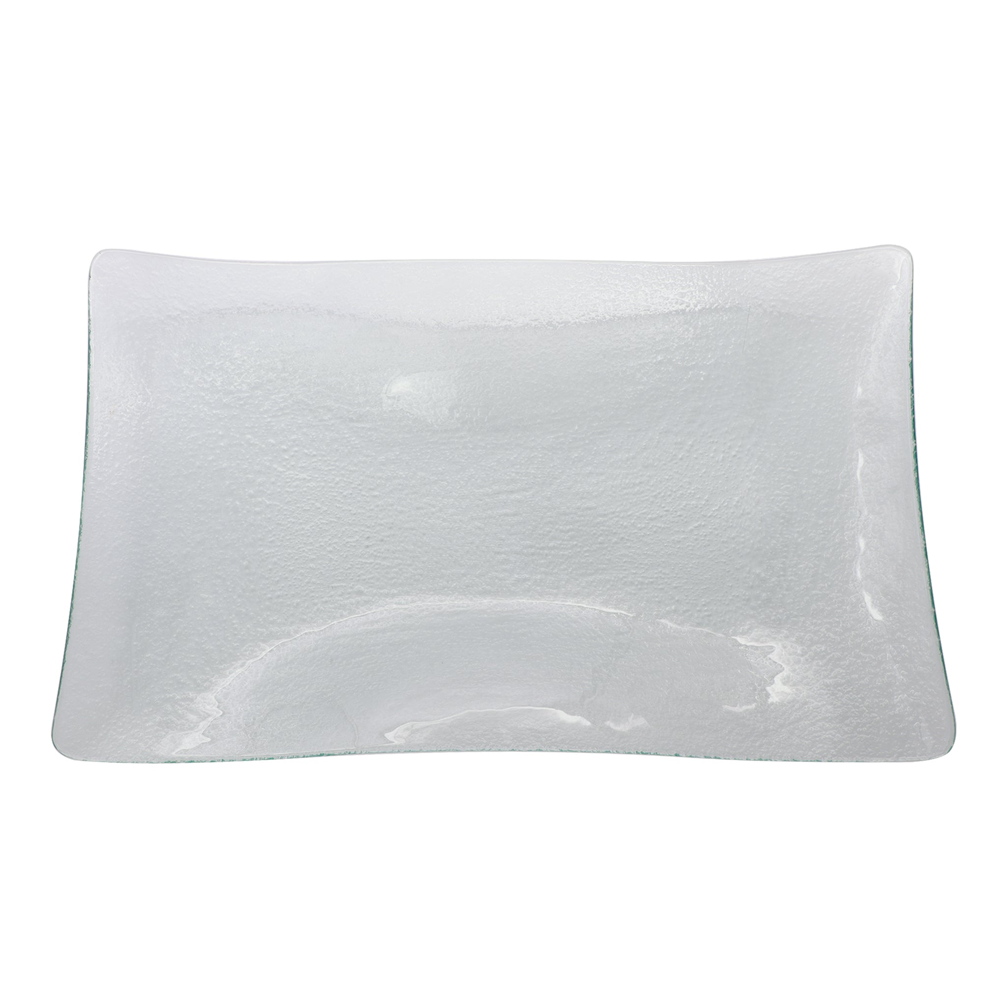 REGENT WAVY RECTANGULAR PLATTER BUBBLE GLASS - LARGE