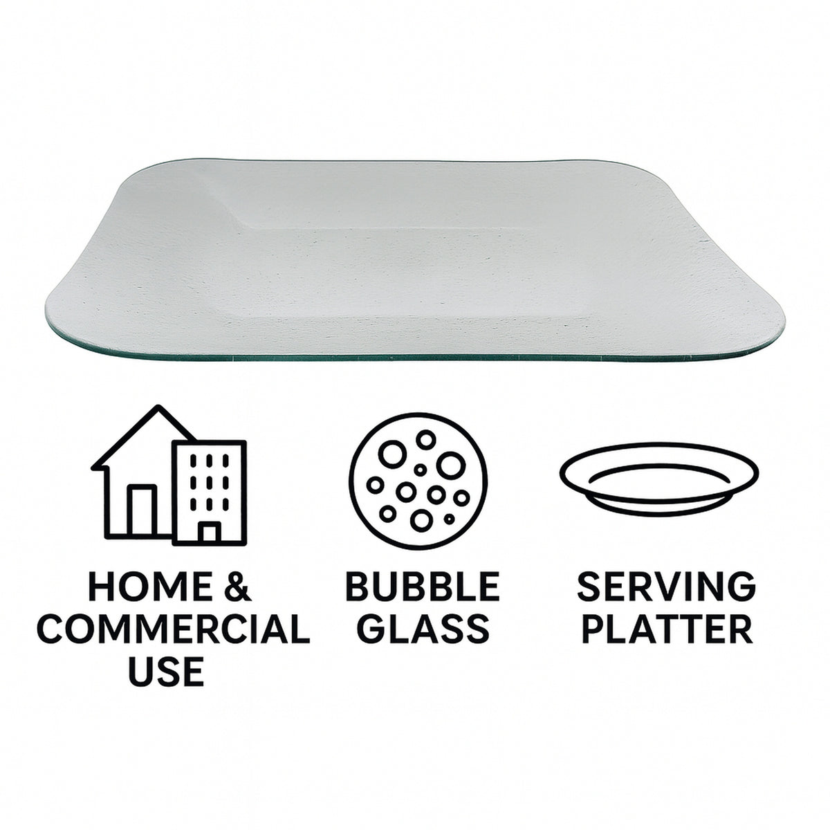 REGENT RECTANGULAR PLATTER BUBBLE GLASS - LARGE