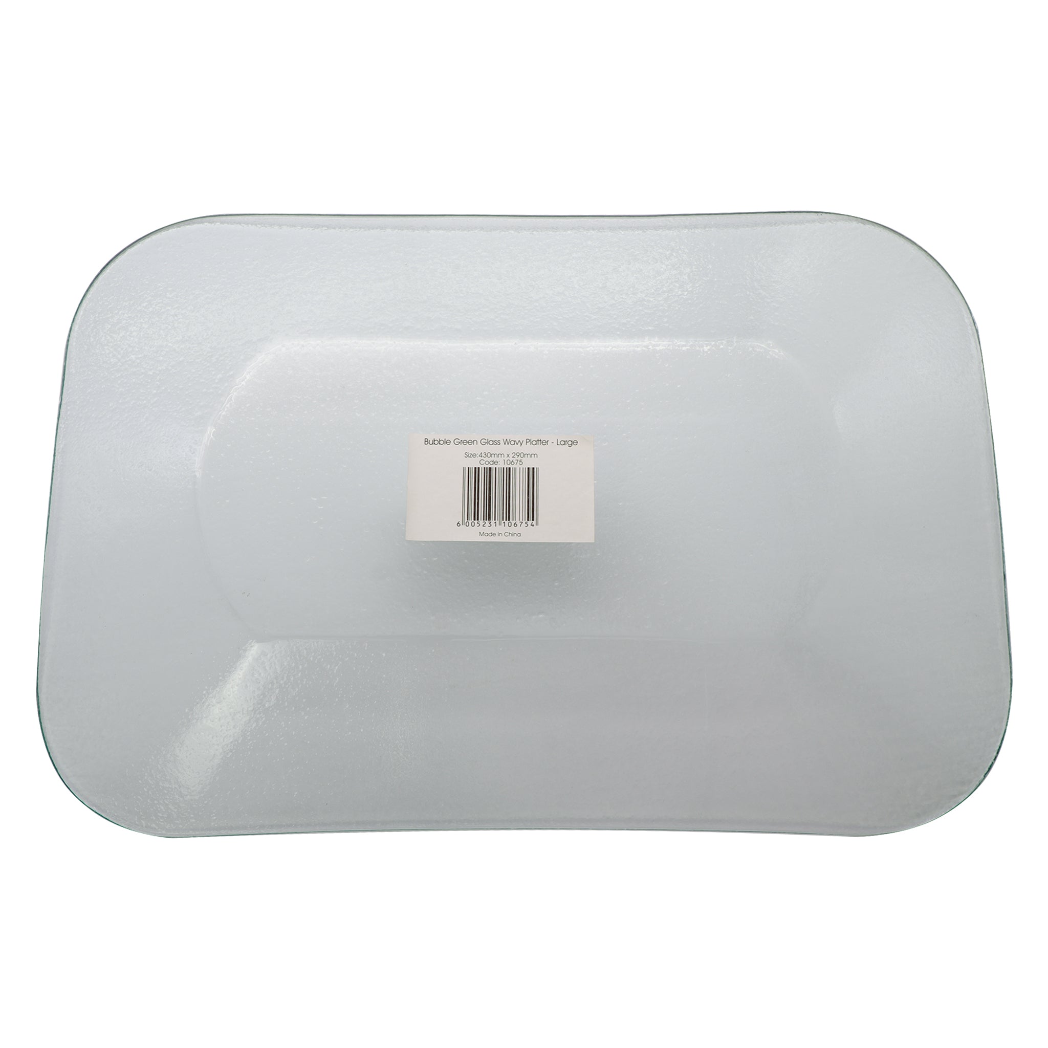 REGENT RECTANGULAR PLATTER BUBBLE GLASS - LARGE