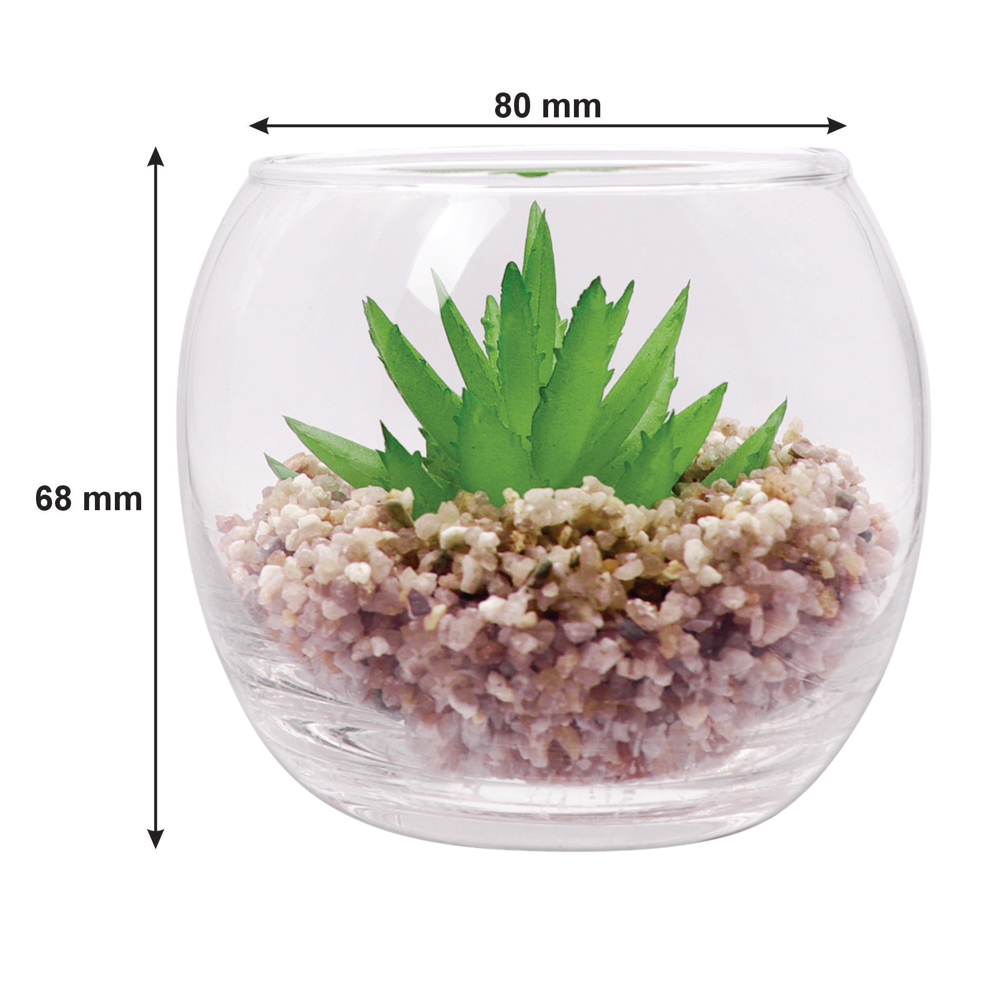 REGENT ARTIFICIAL SUCCULENT IN A CLEAR GLASS BOWL - SMALL