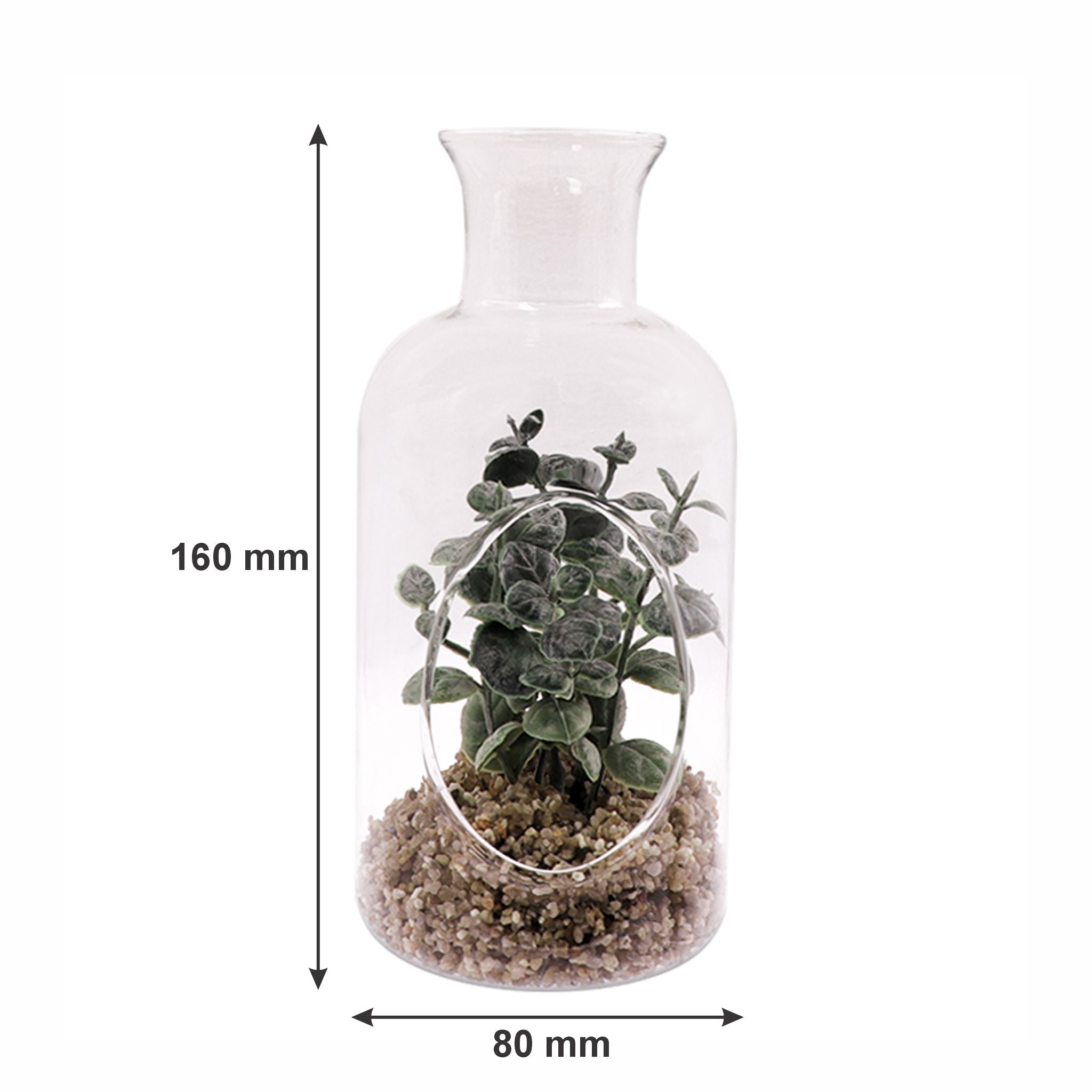REGENT ARTIFICIAL SUCCULENT IN A CLEAR GLASS BOTTLE