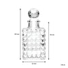 REGENT GLASS PERFUME BOTTLE SQUARE FACETED WITH BALL STOPPER, 100ML