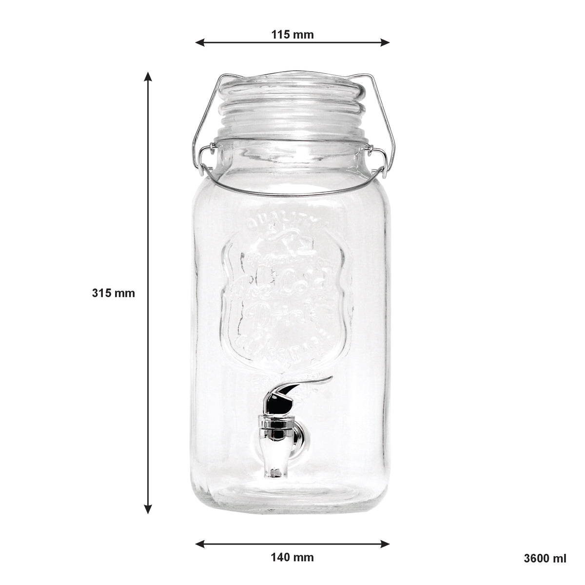 CONSOL SORRENTO CLIP-TOP BEVERAGE DISPENSER, 3.6L