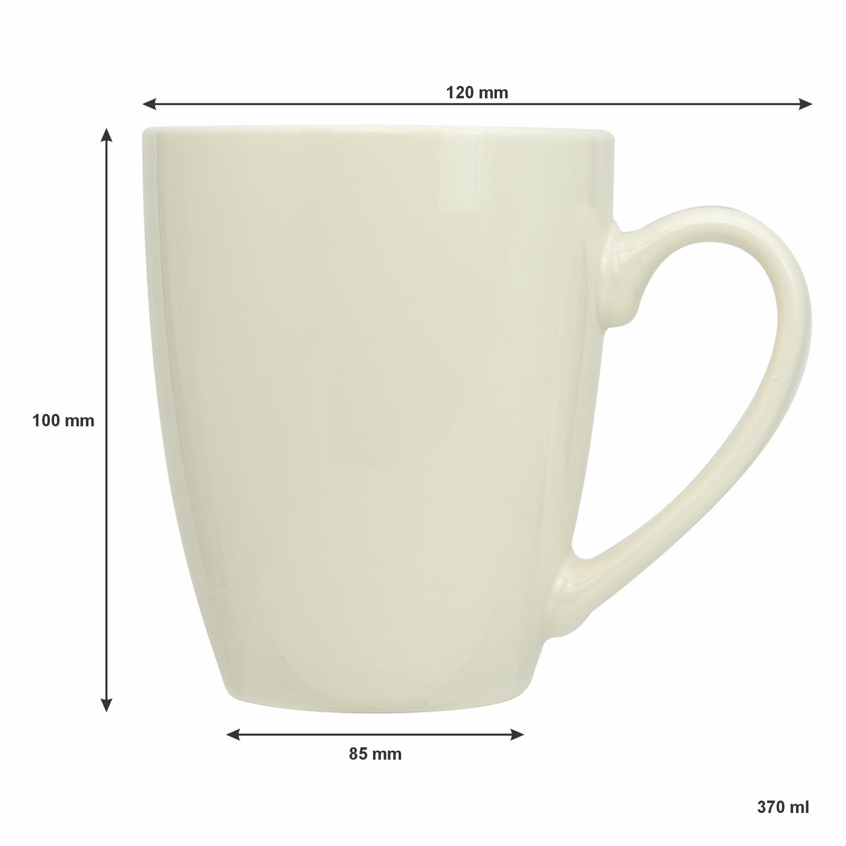 REGENT WHITE BULLET SHAPE COFFEE MUGS 4PK, 370ML