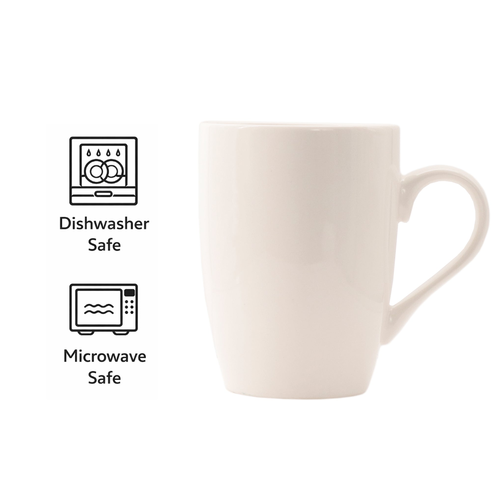 REGENT WHITE BULLET SHAPE COFFEE MUGS 4PK, 350ML