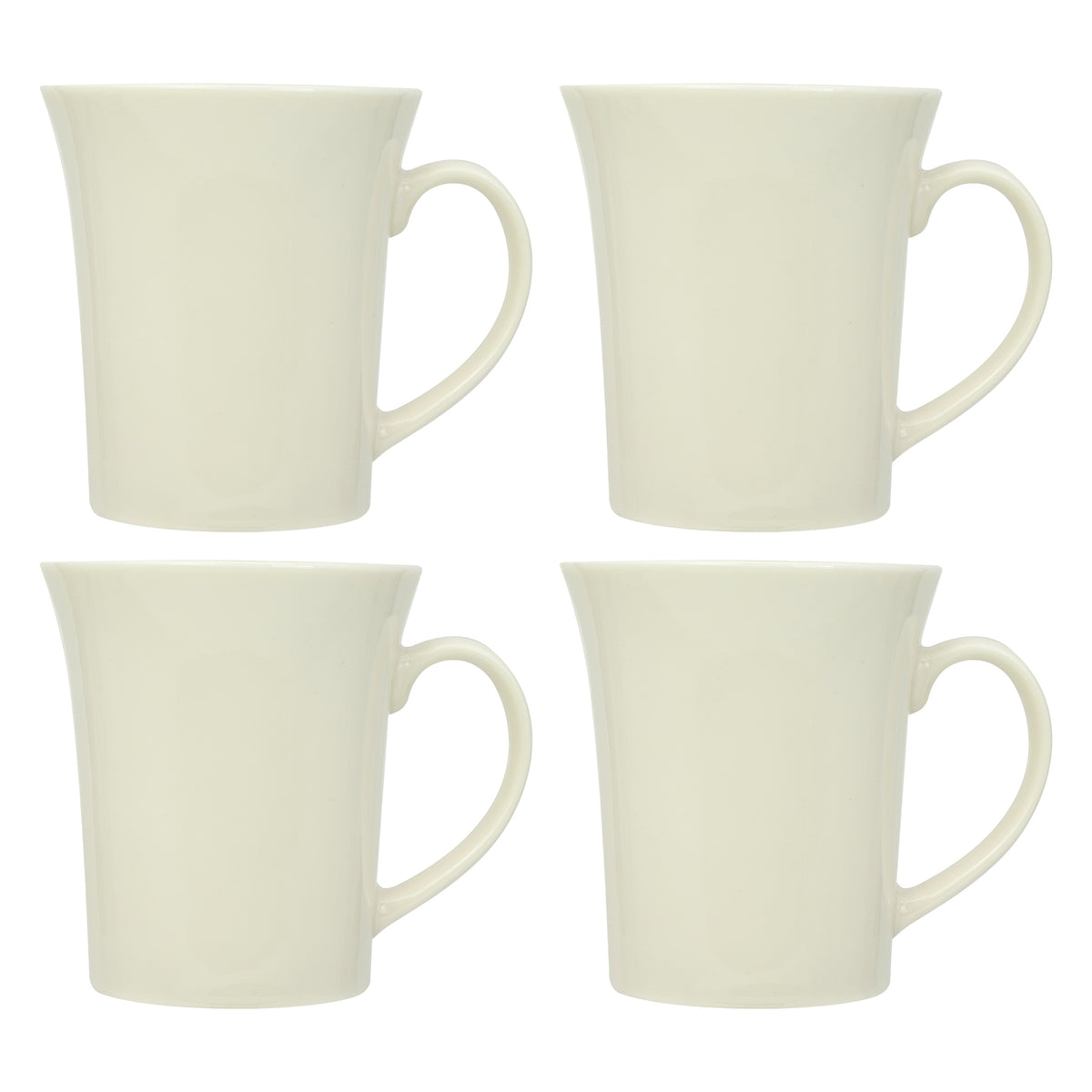 REGENT WHITE TRUMPET SHAPE COFFEE MUGS 4PK, 300ML