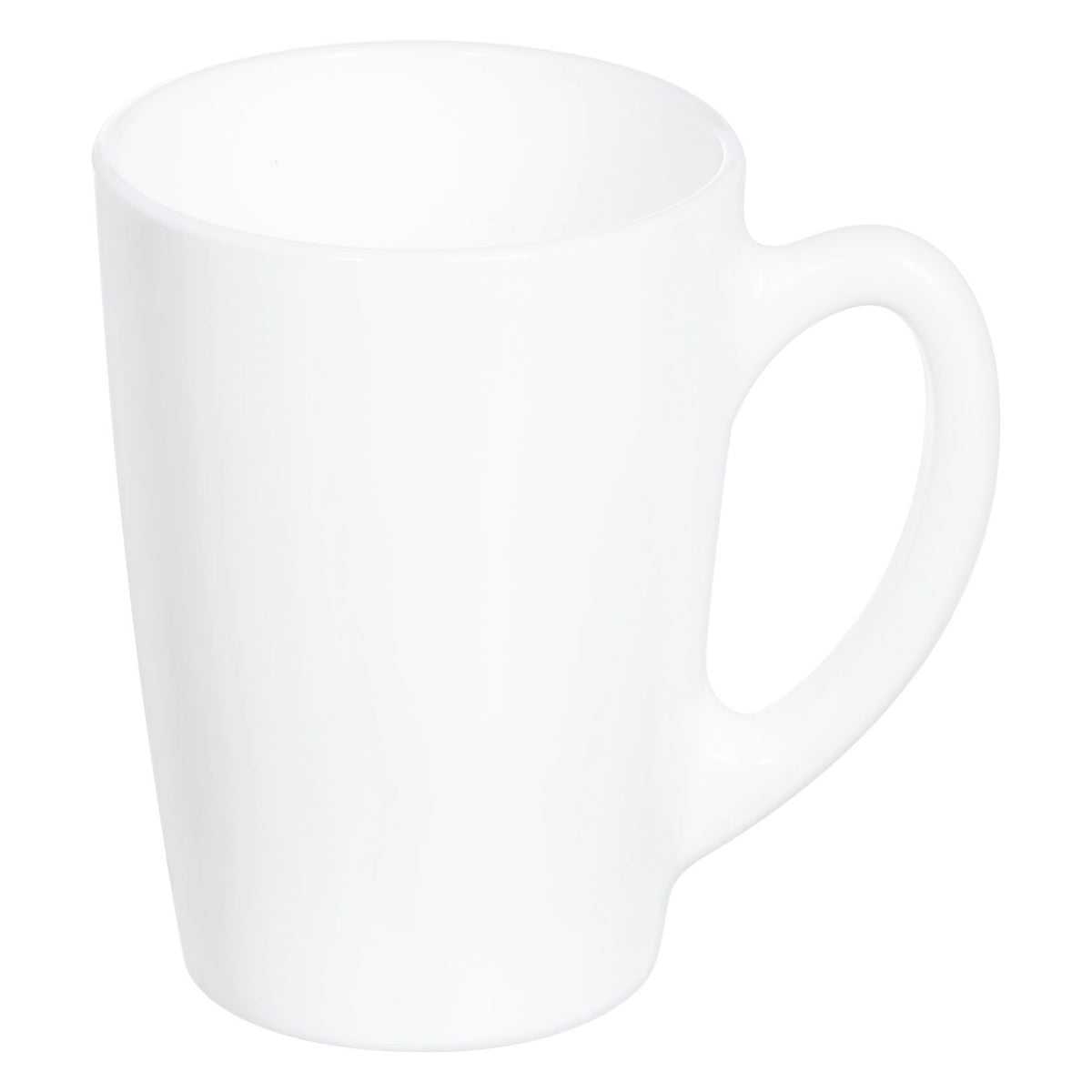 LUMINARC WHITE OPAL GLASS BULLET SHAPE COFFEE MUGS 4PK, 320ML