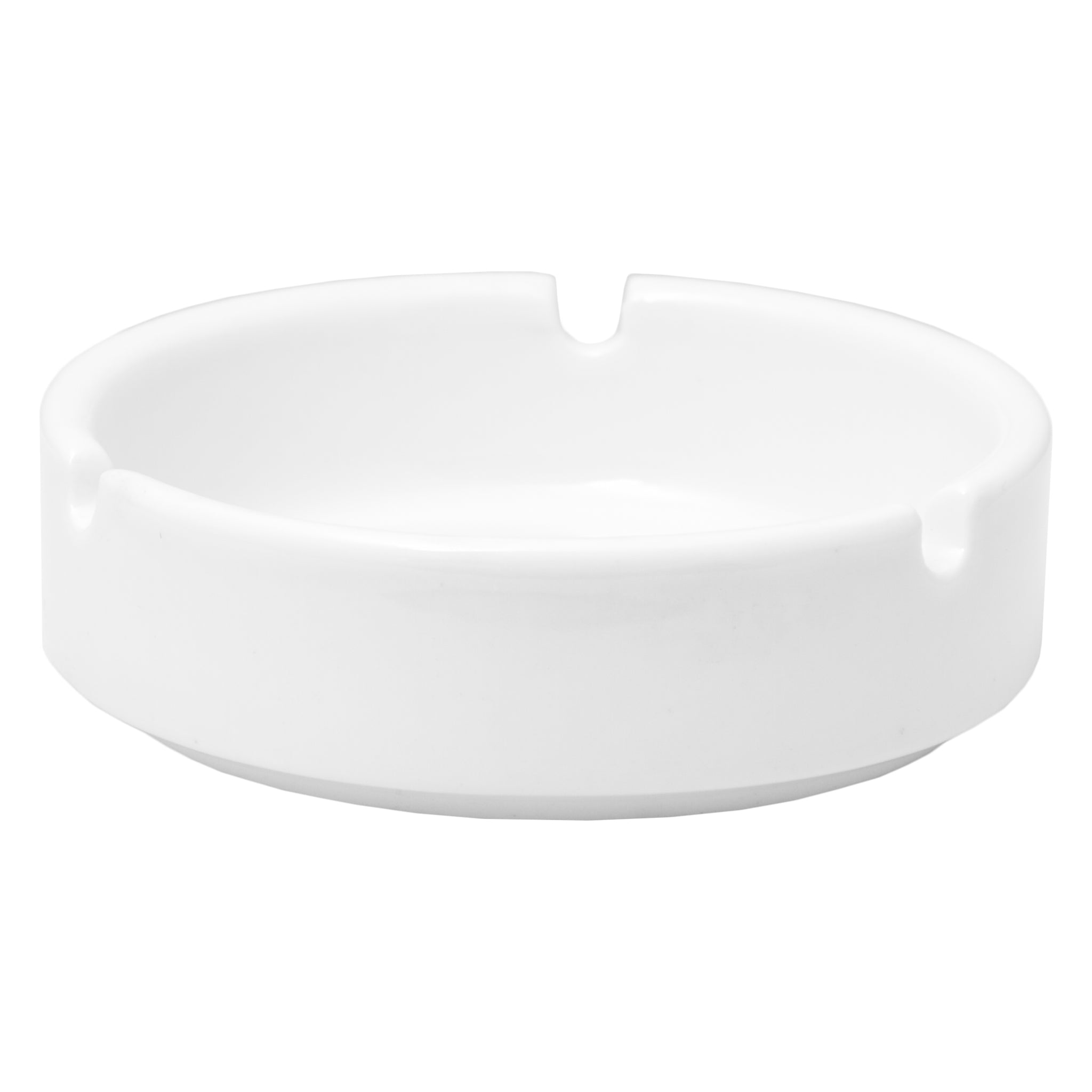 REGENT ASHTRAY ROUND WHITE CERAMIC STACKABLE, 90MM DIA