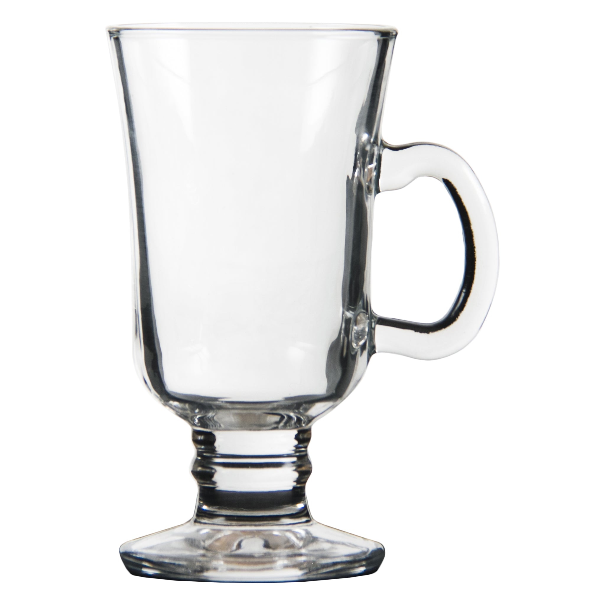 REGENT GLASS FOOTED MUGS WITH HANDLES 4PK, 240ML