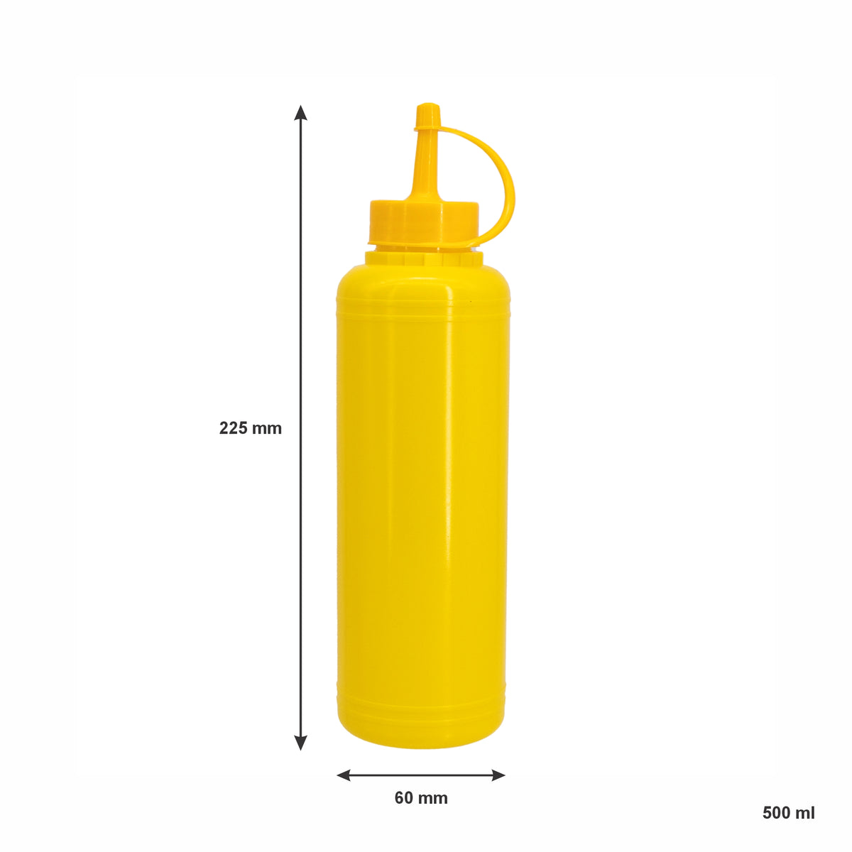 REGENT ROUND PLASTIC SAUCE BOTTLE YELLOW 6PK, 500ML