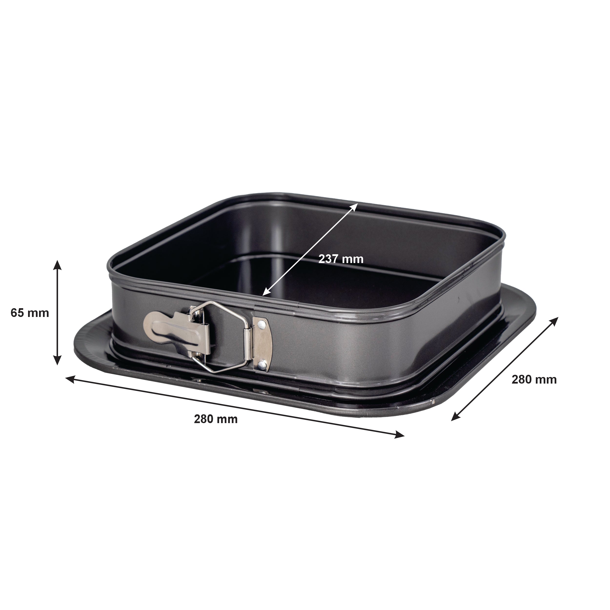 REGENT BAKEWARE SPRINGFORM SQUARE NON STICK CAKE PAN, 280X280X65MM