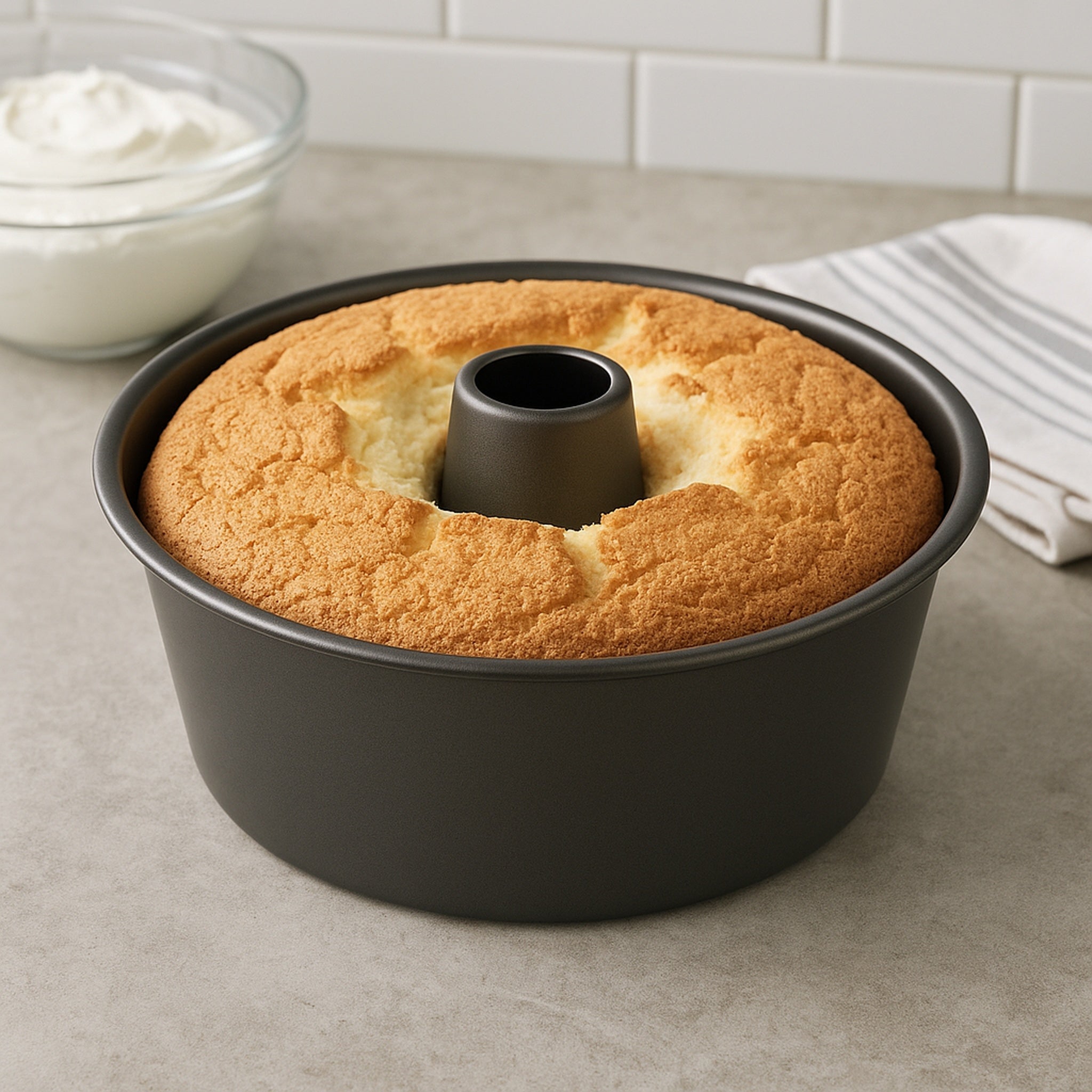 REGENT BAKEWARE CHIFFON CAKE PAN NON STICK WITH REMOVEABLE BASE, 245MM DIA