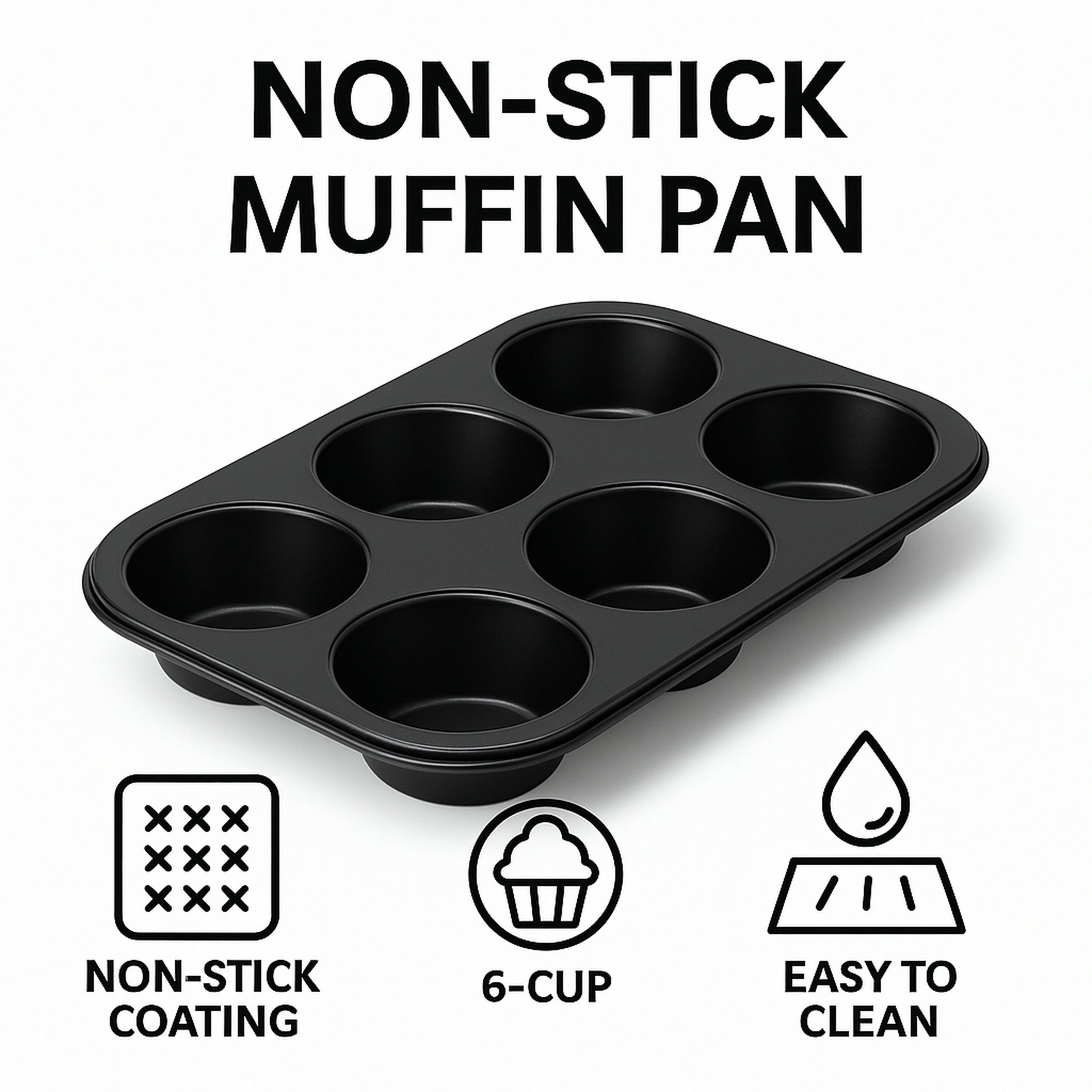 REGENT BAKEWARE JUMBO MUFFIN PAN 6 CUP, 320X215MM