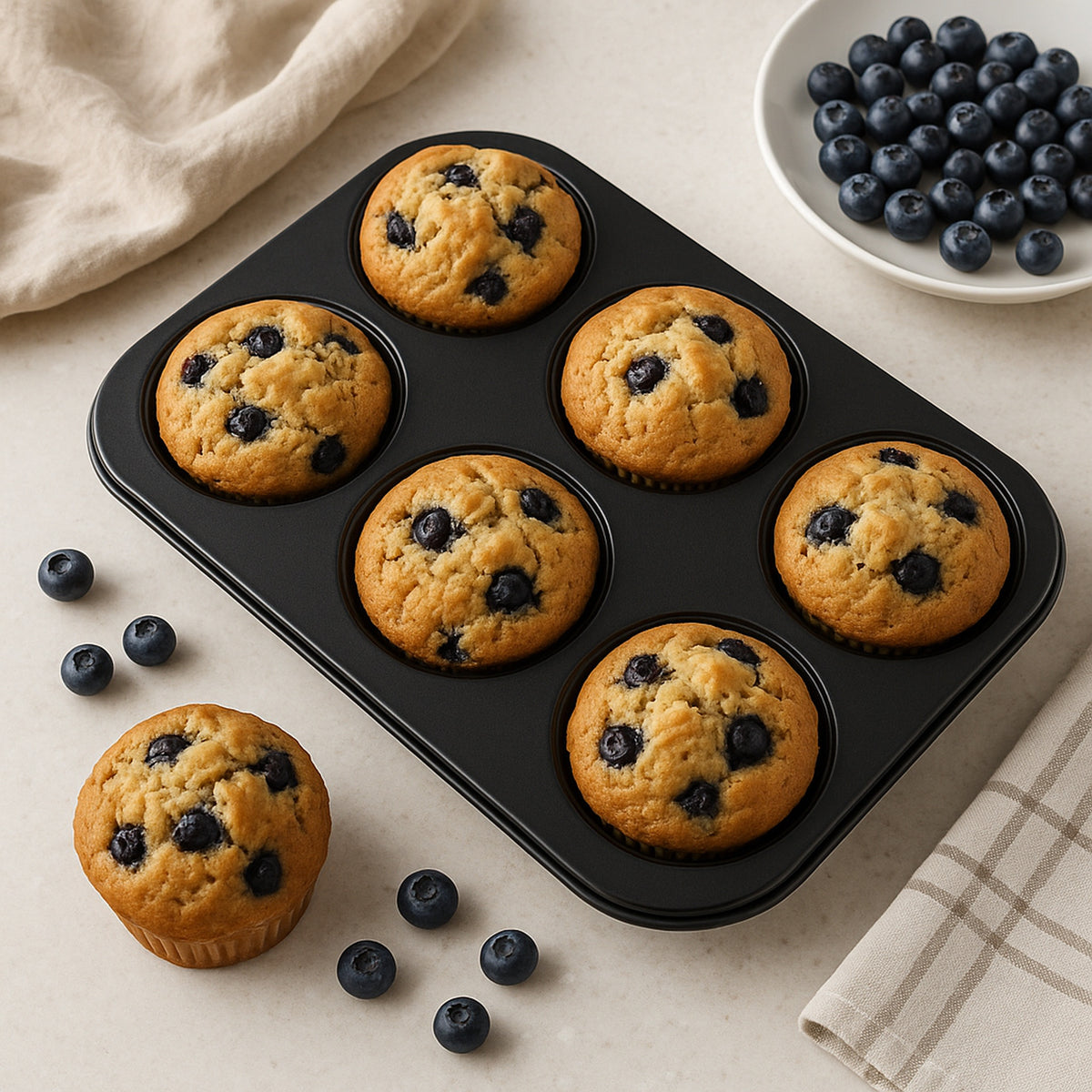 REGENT BAKEWARE JUMBO MUFFIN PAN 6 CUP, 320X215MM