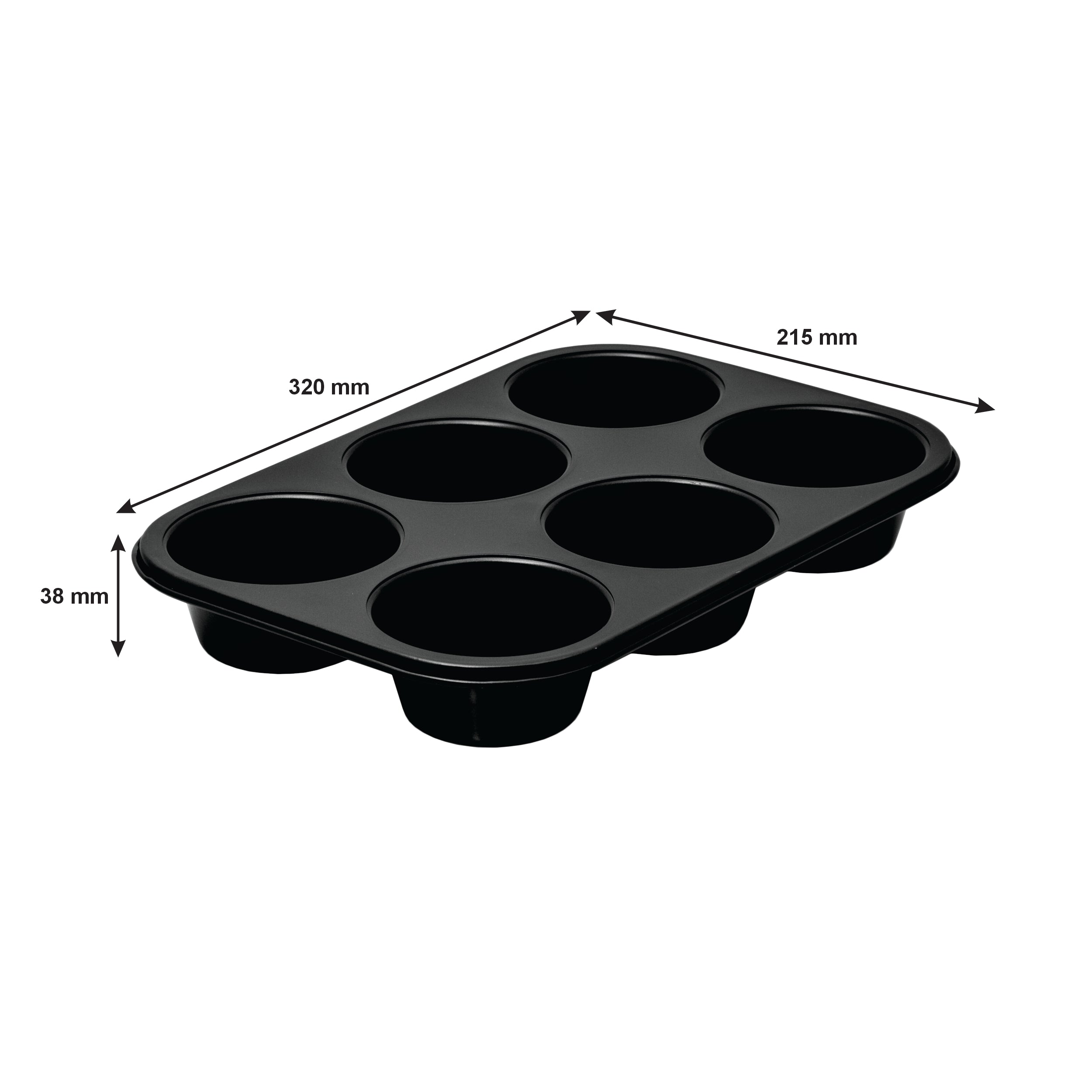 REGENT BAKEWARE JUMBO MUFFIN PAN 6 CUP, 320X215MM