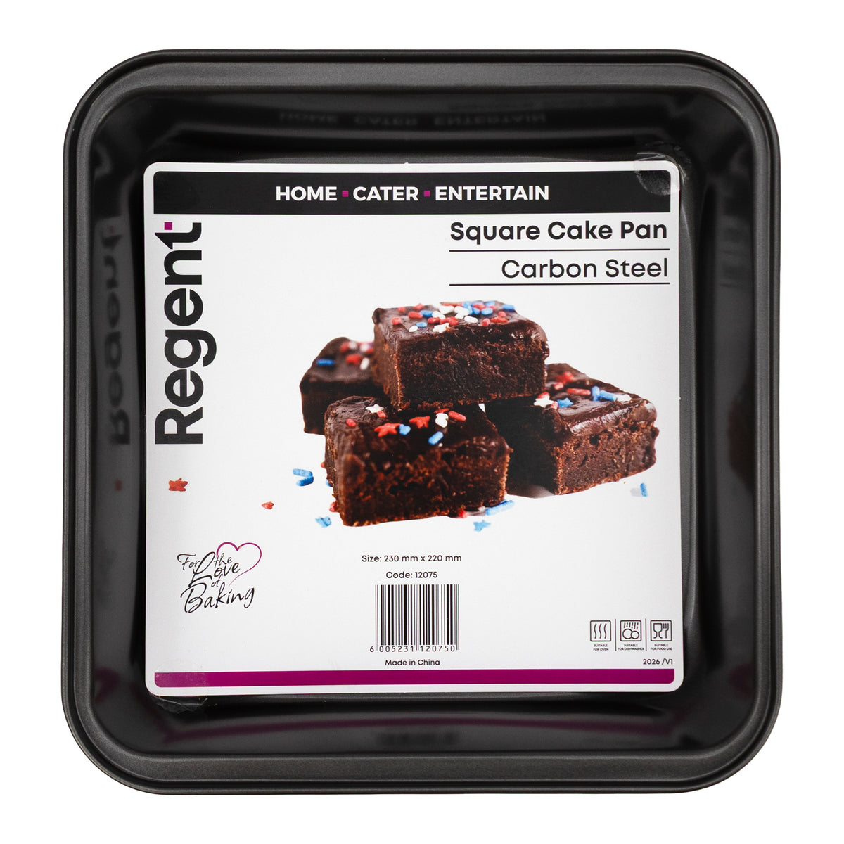 REGENT BAKEWARE CAKE PAN SQUARE, 230X220MM