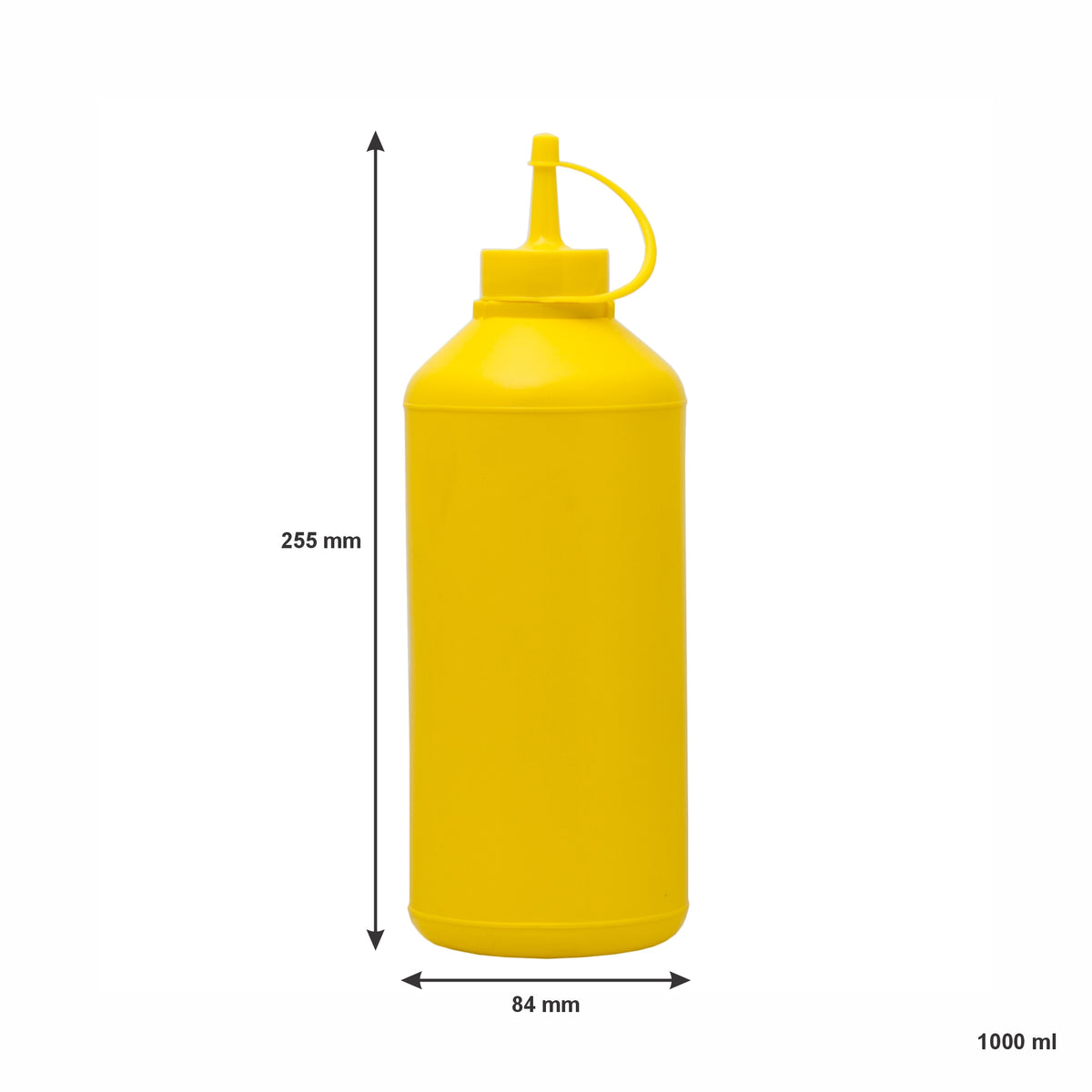 REGENT ROUND PLASTIC SAUCE BOTTLE YELLOW 6PK, 1LT