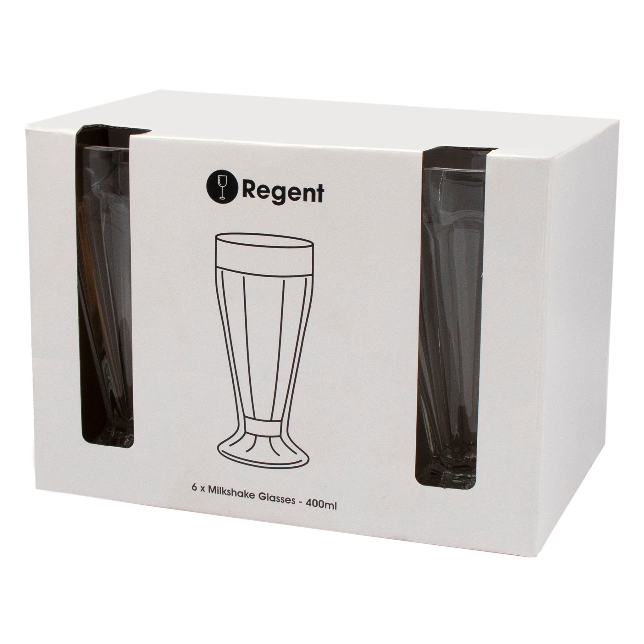 REGENT SODA/MILKSHAKE GLASSES 6PK, 400ML