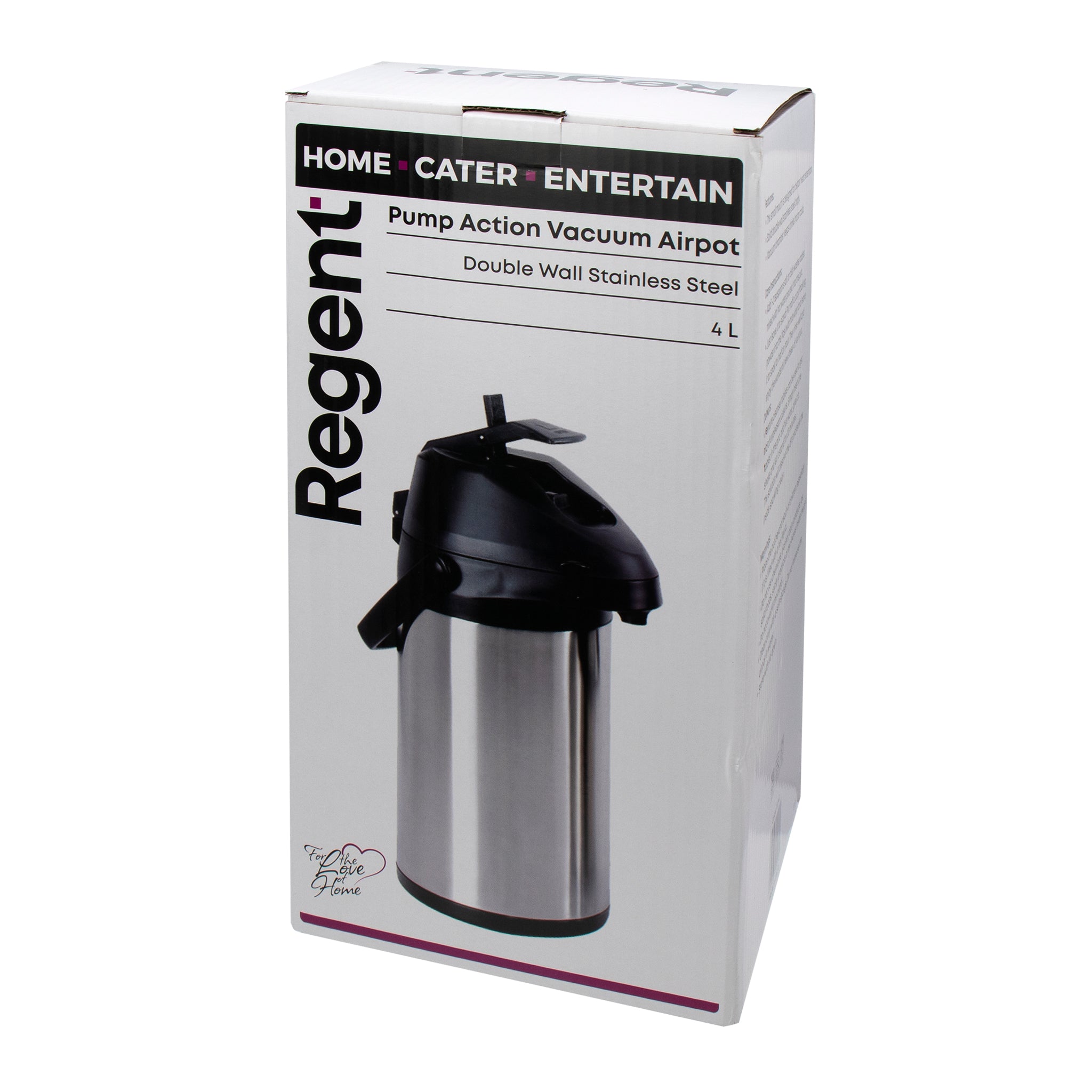 REGENT VACUUM AIRPOT DOUBLE WALL PUMP ACTION ST STEEL, 4LT