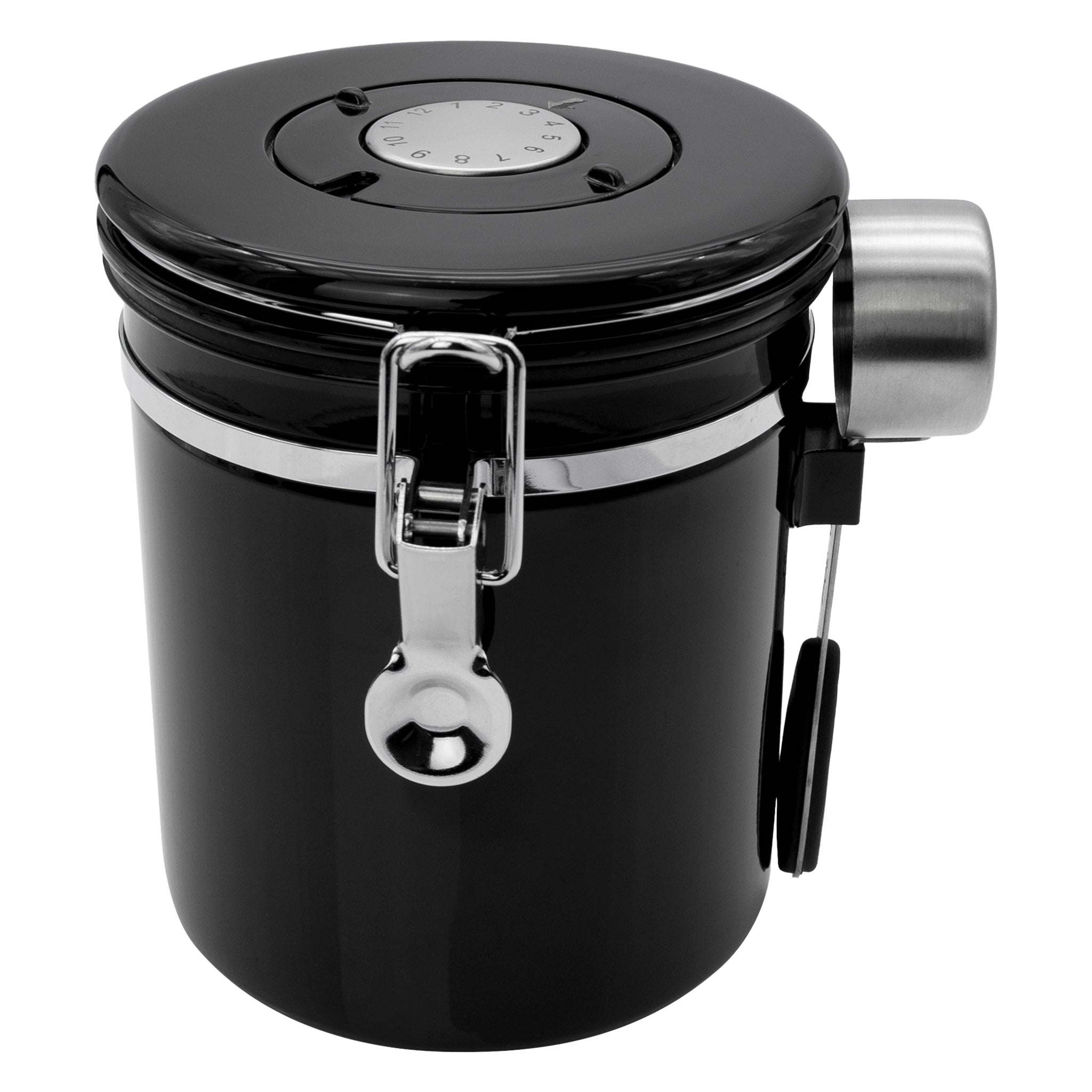 REGENT COFFEE AIRTIGHT STORAGE CANISTER STAINLESS STEEL BLACK, 1.5L