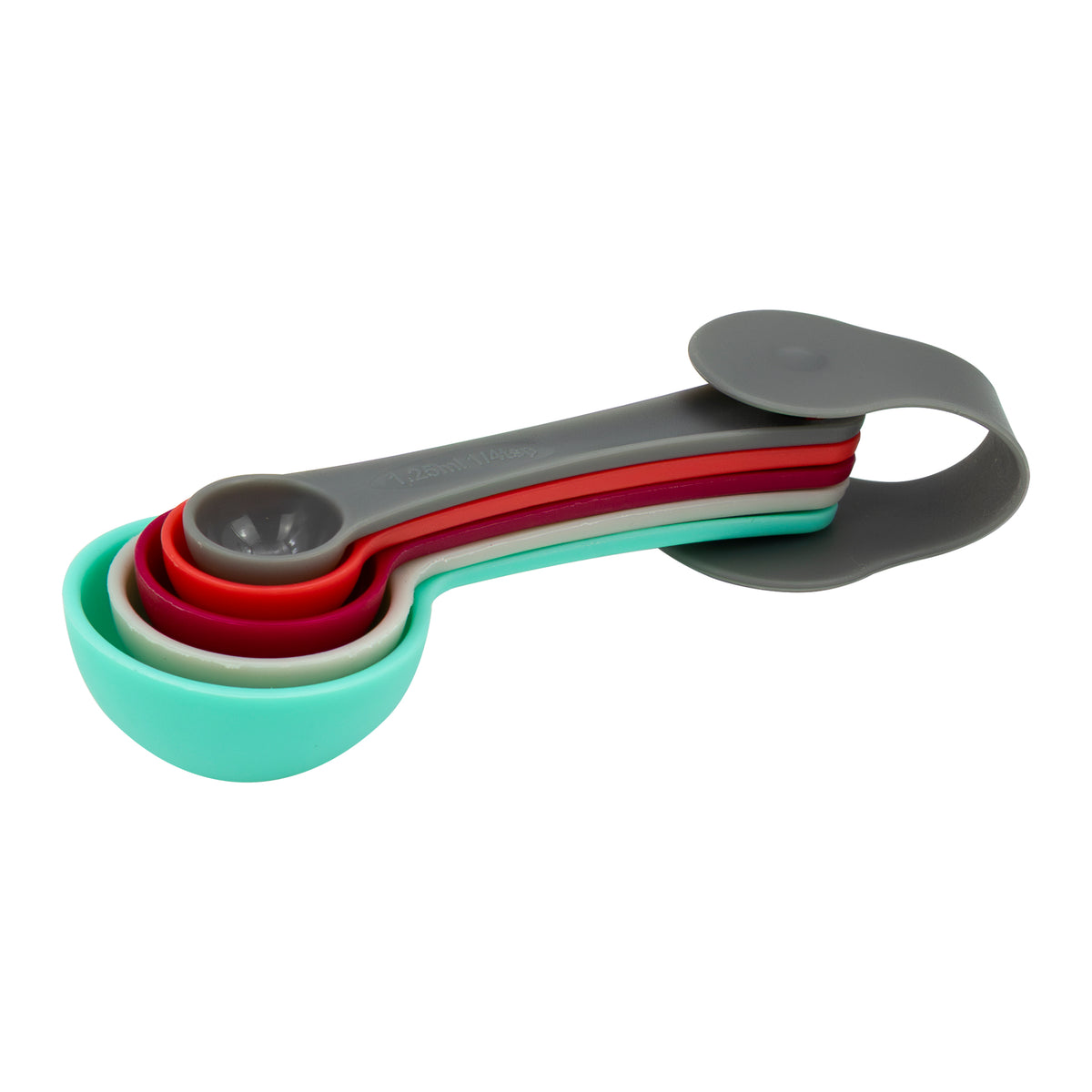 REGENT BAKEWARE MEASURING SPOONS PLASTIC MULTI-COLOURED, 5PCS SET