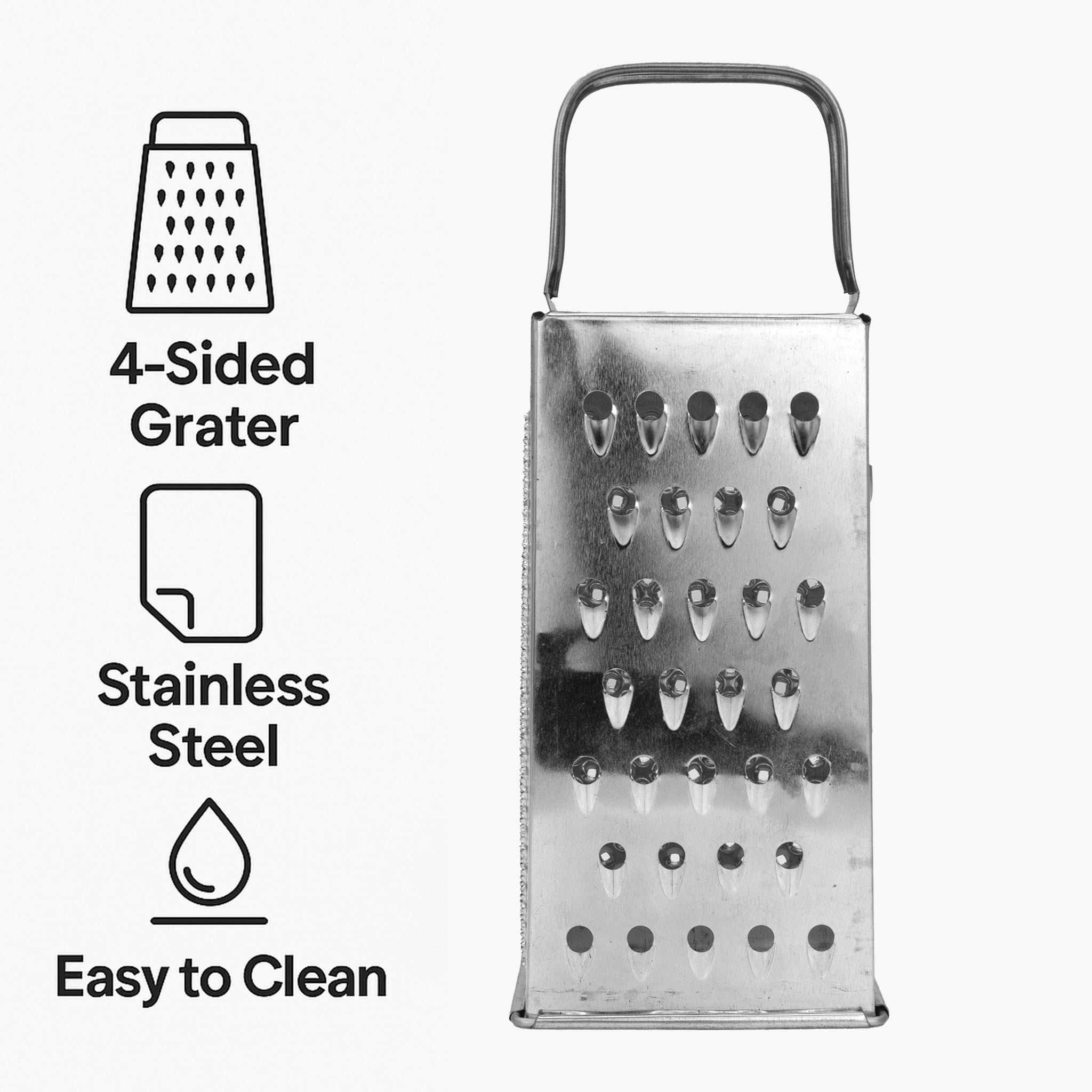 REGENT KITCHEN GRATER 4-SIDED CHROME PLATED, 210MM